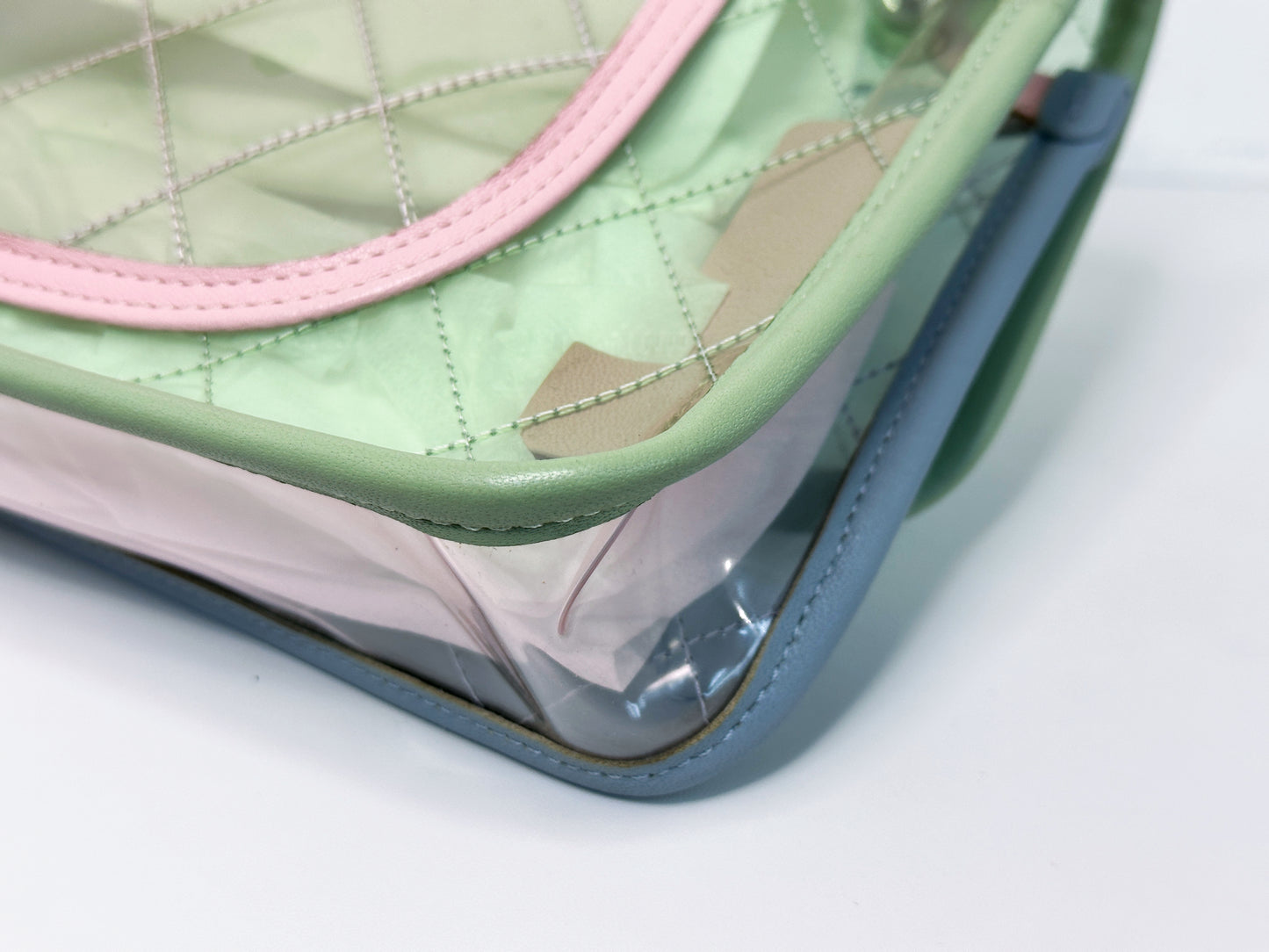 Chanel Coco Splash PVC Medium Flap Bag Green/Blue/Pink 254975 holo