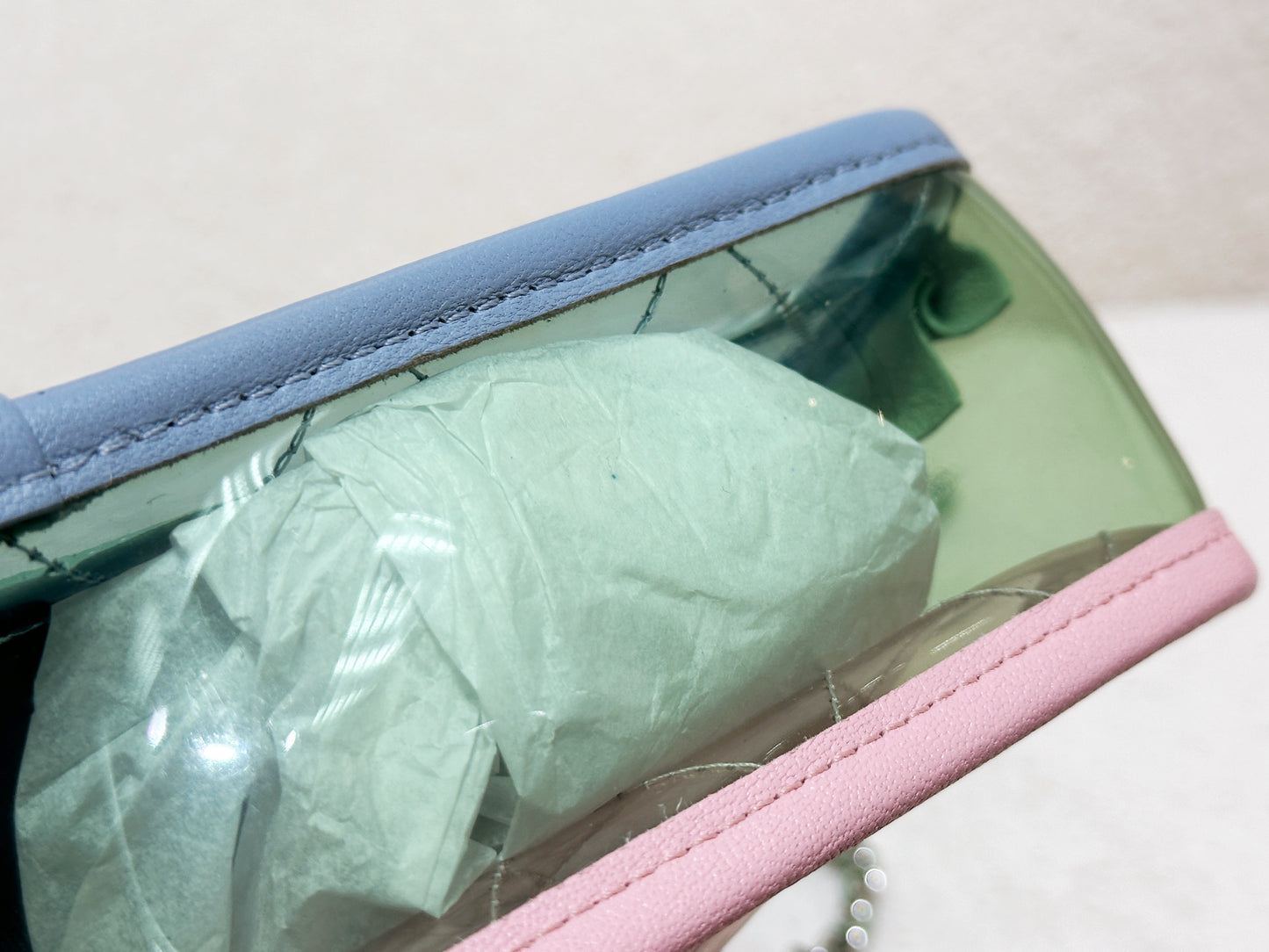 Chanel Coco Splash PVC Medium Flap Bag Blue/Green/Pink 2562 holo