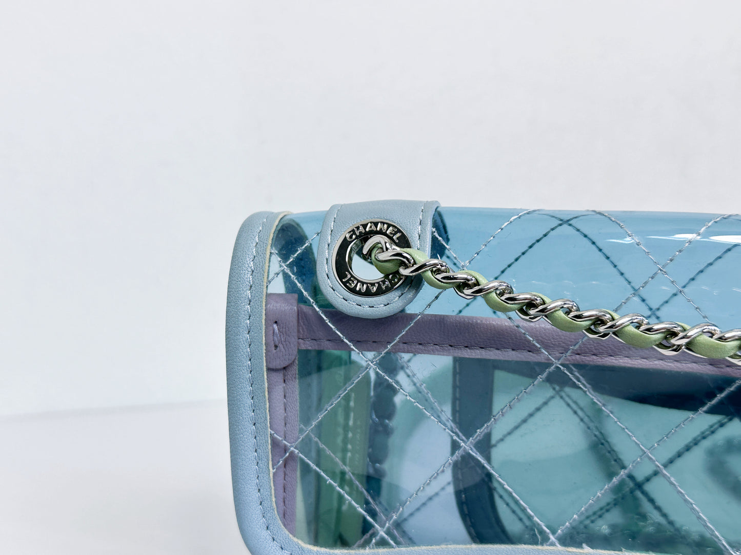 Chanel Coco Splash PVC Mini Flap Bag Blue/Green/Pink 2569 holo