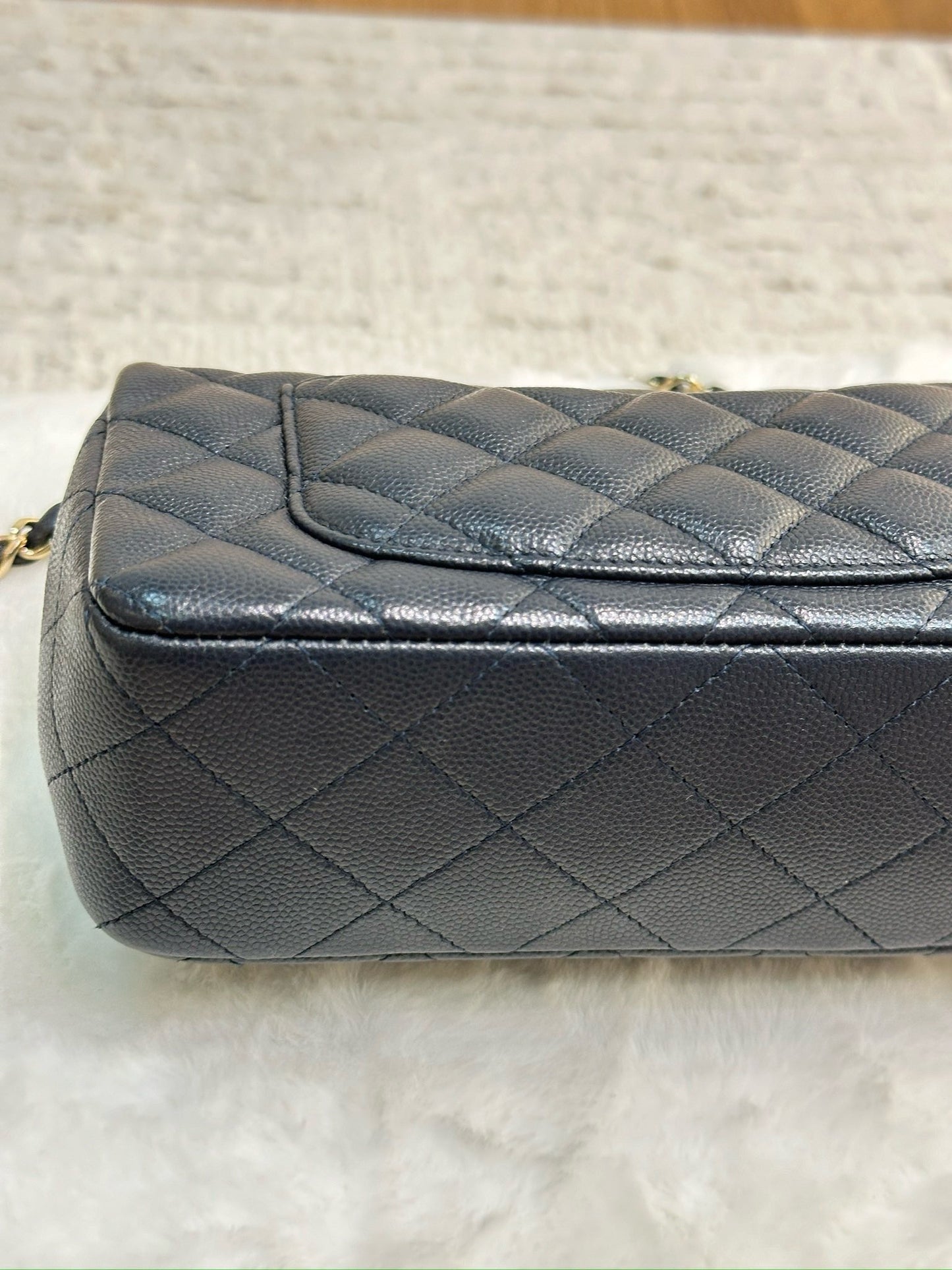 Chanel Mini Rectangular Caviar Navy Blue GHW