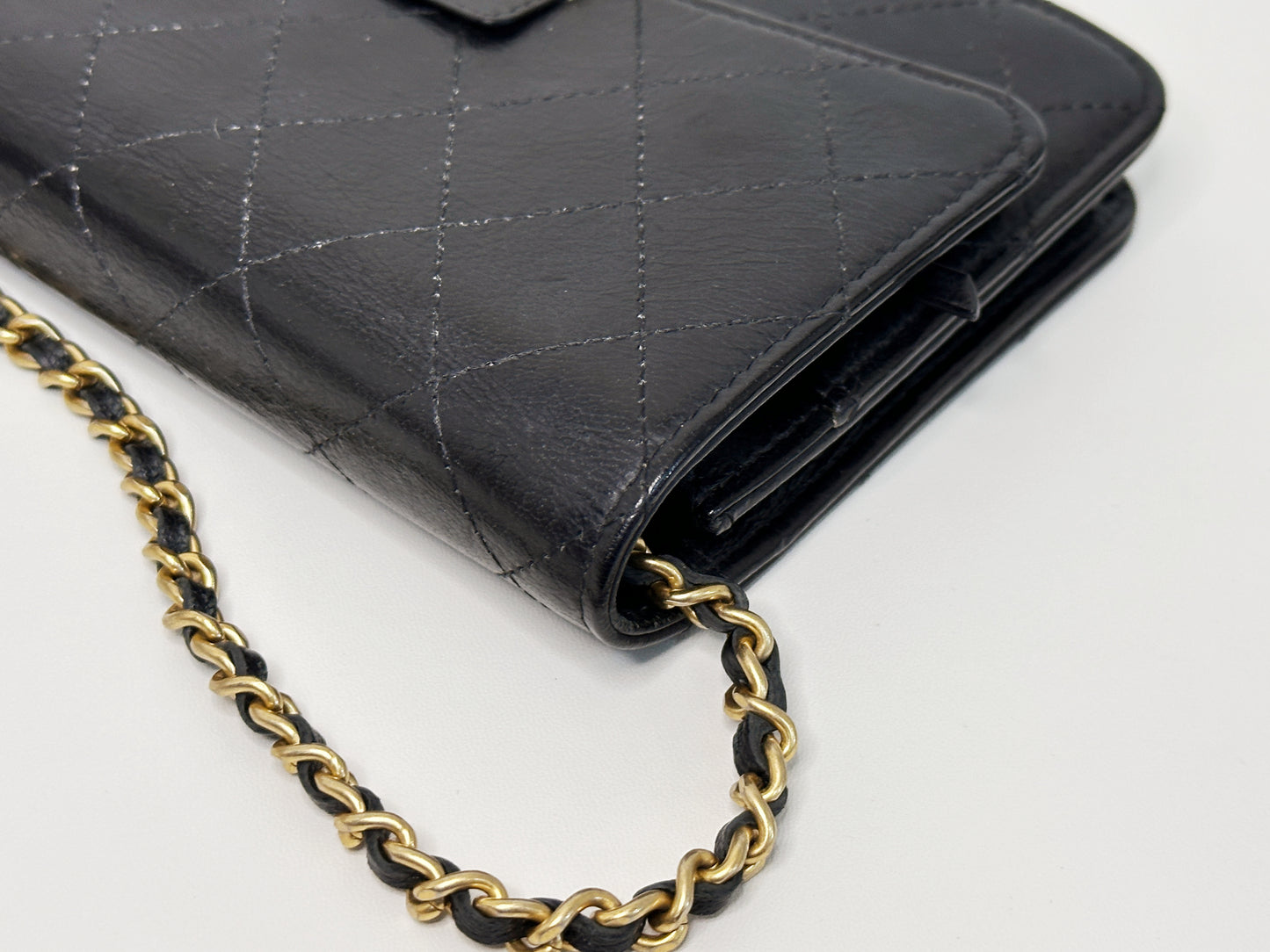Chanel Golden Class Wallet on Chain Black 2650 holo card
