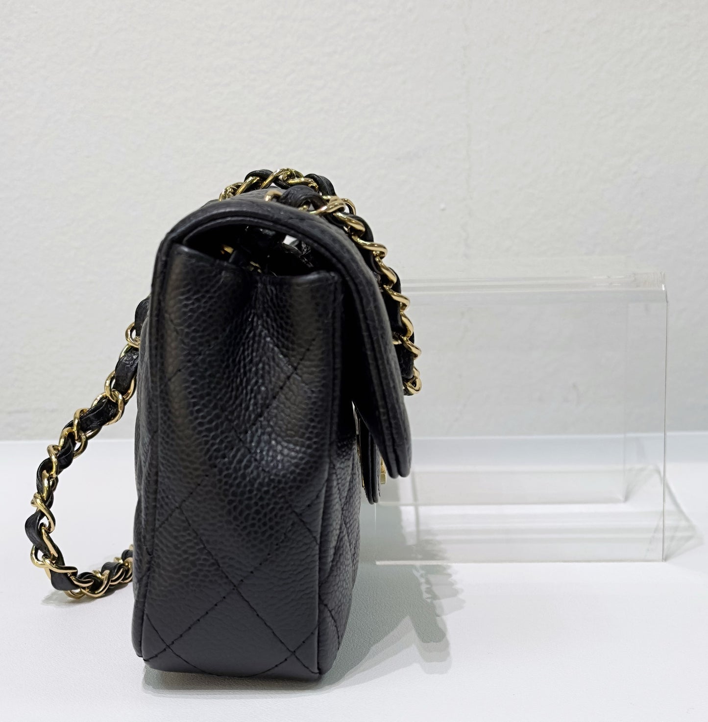 Chanel Caviar East West Flap Bag Black GHW  holo 1304 db