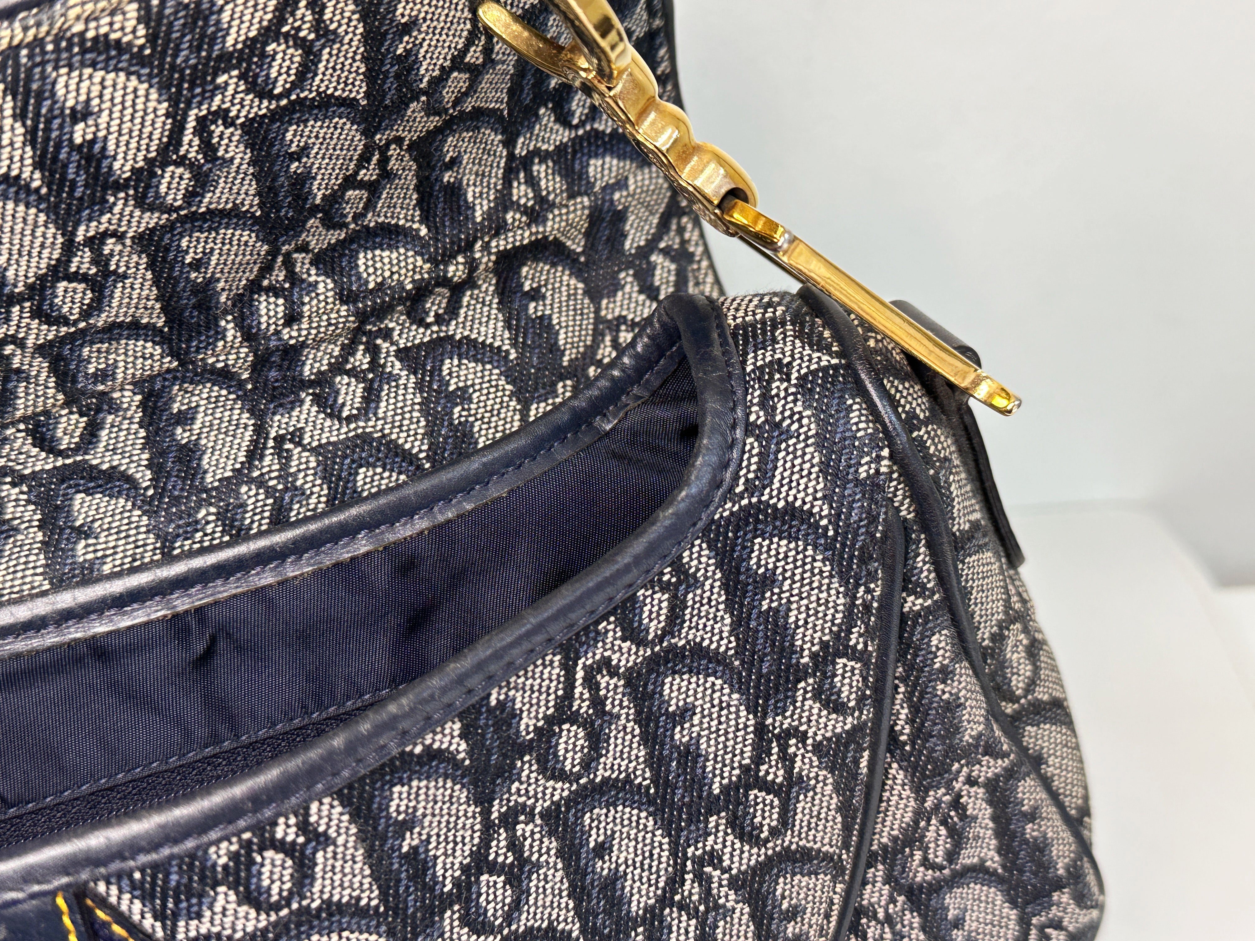 Christian Dior Double Saddle Canvas Navy blue 2001 year