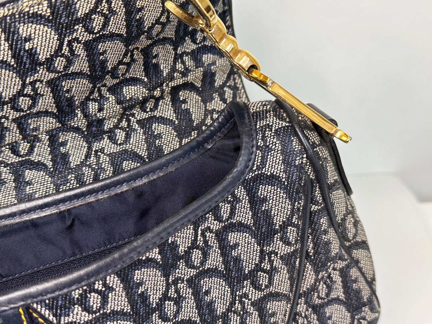 Christian Dior Double Saddle Canvas Navy blue 2001 year