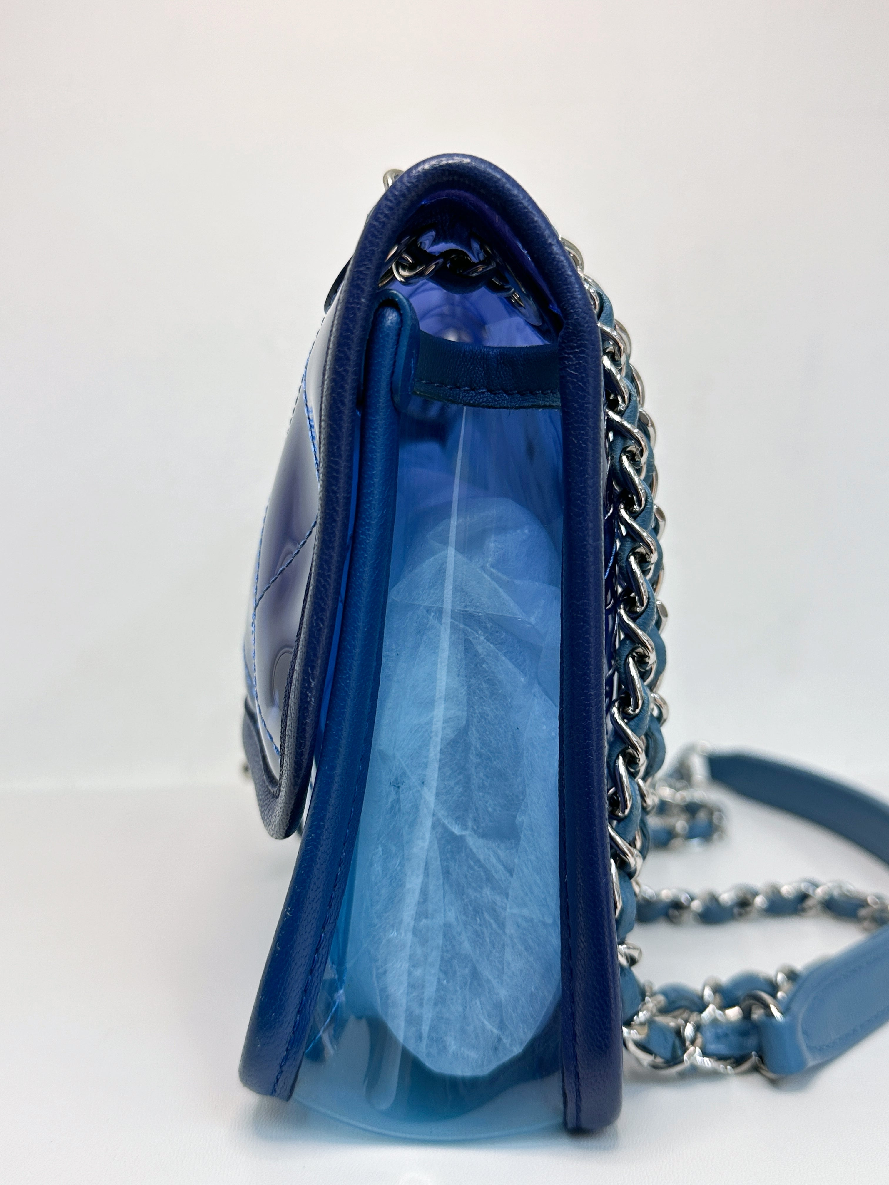 Chanel Blue Coco Splash PVC Medium Flap Bag 2583 holo