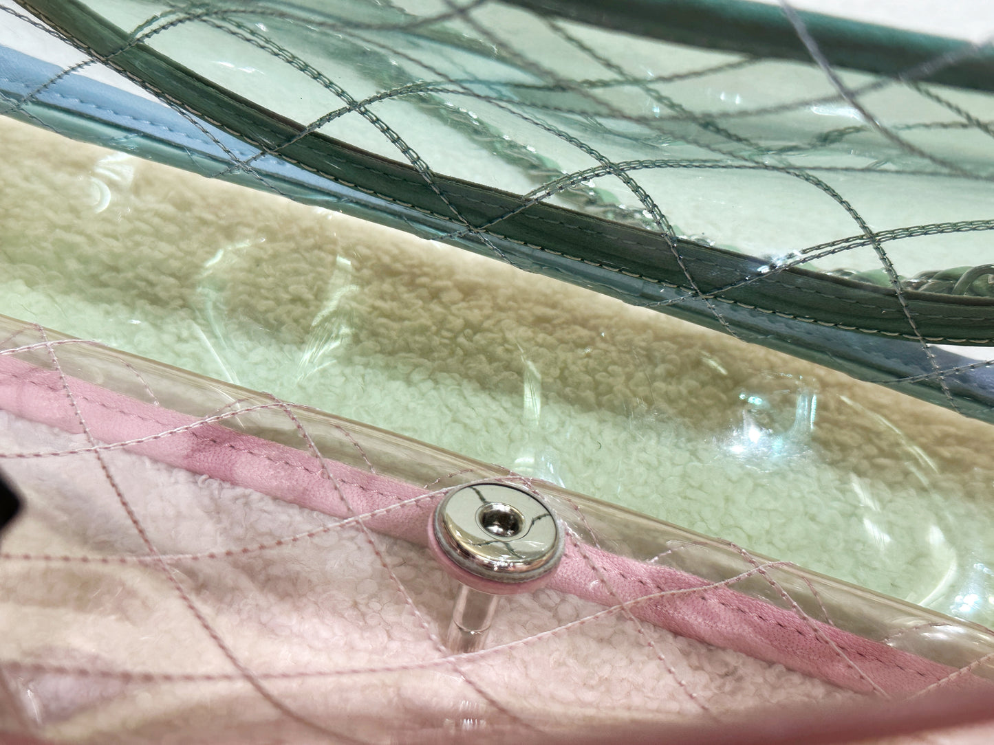 Chanel Coco Splash PVC Medium Flap Bag Blue/Green/Pink 2562 holo