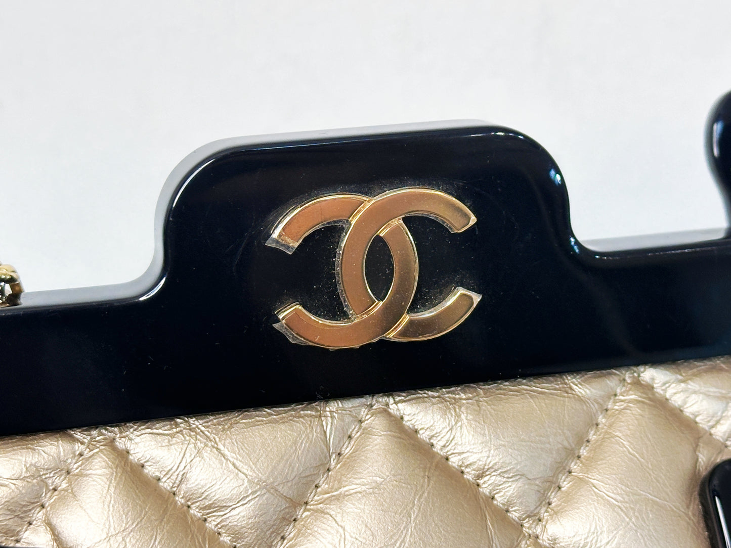 Chanel Aged Calfskin Quilted 2.55 Reissue Mini Hanger Flap Gold 2355 holo card