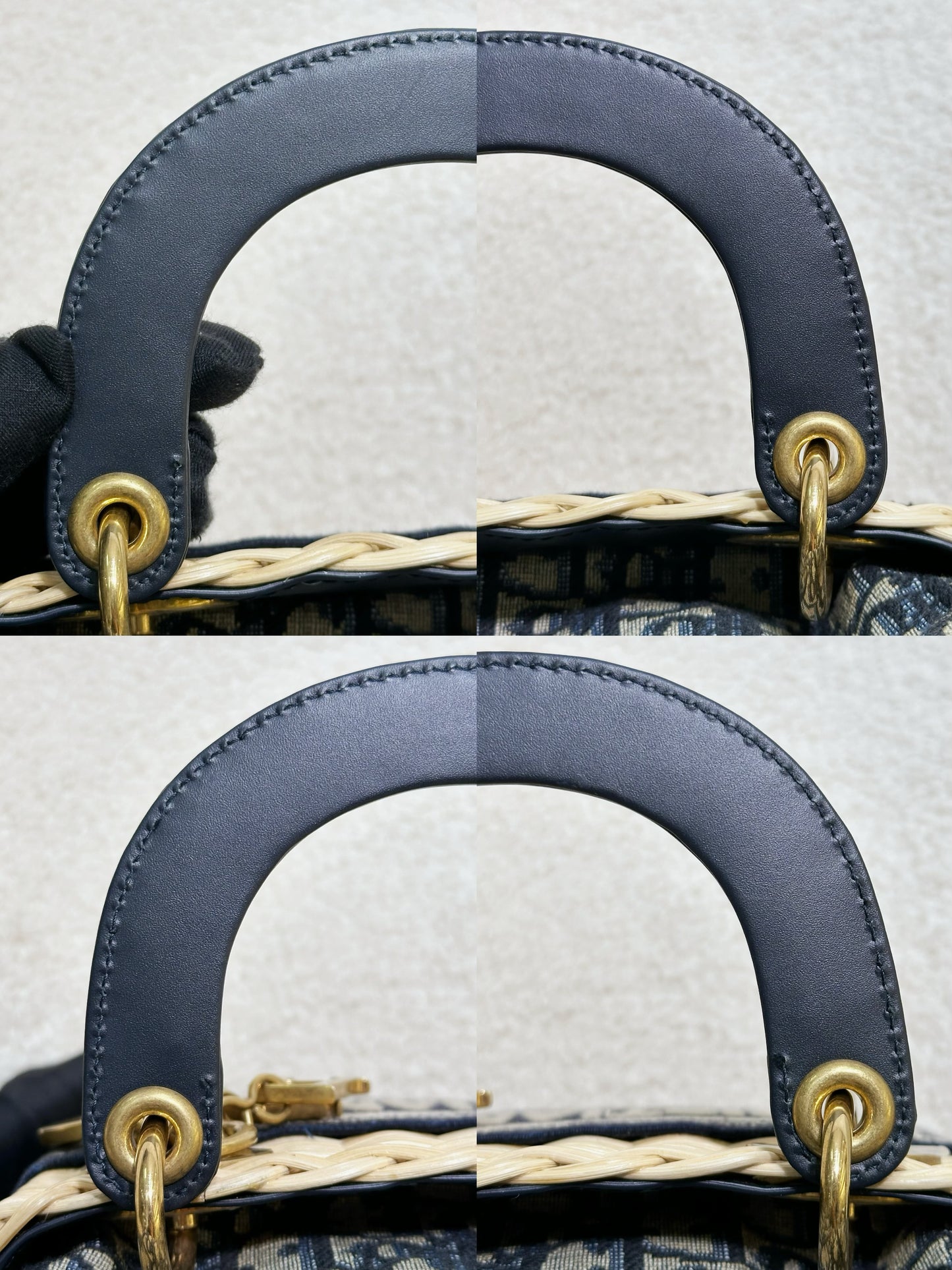 Christian Dior Bicolor Wicker Jacquard Mini Lady Dior Bag