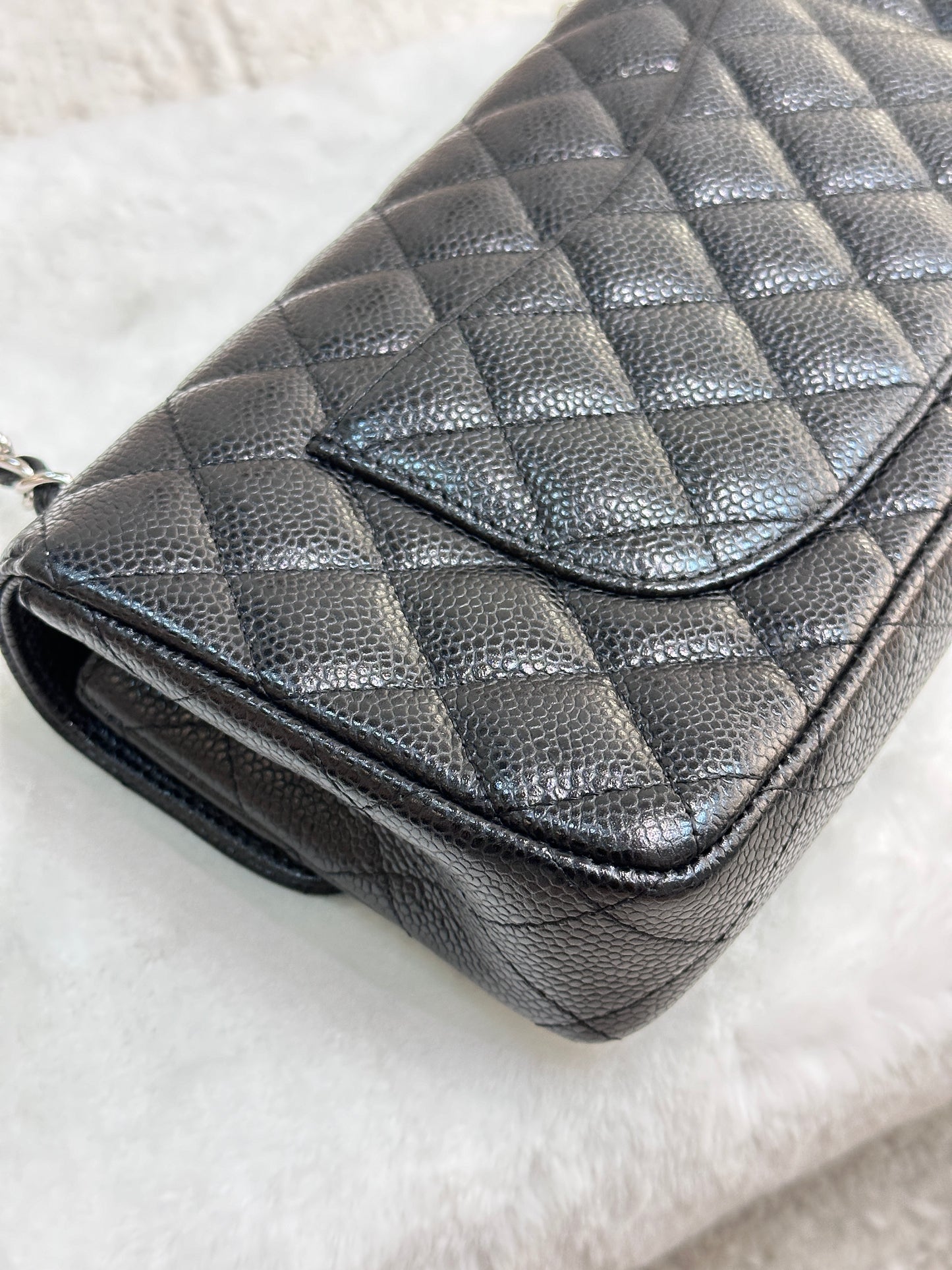 Chanel Caviar East West Flap Bag Black SHW