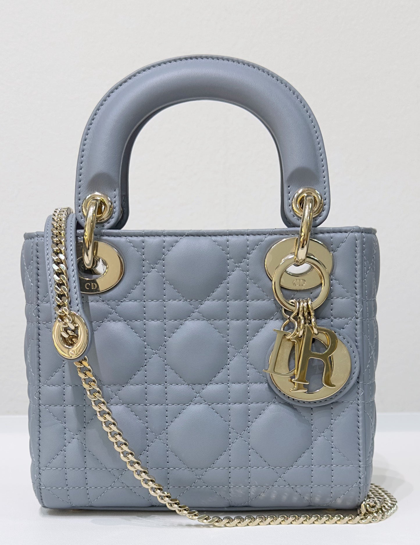 Christian Dior Mini Lambskin Cannage Lady Dior Sky Blue