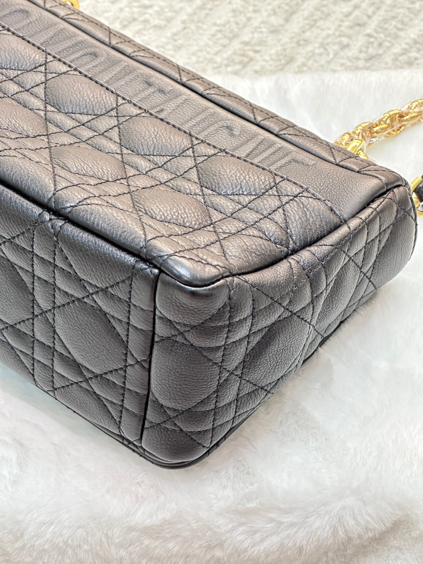 Dior Medium Caro Bag Supple Cannage Calfskin Black GHW