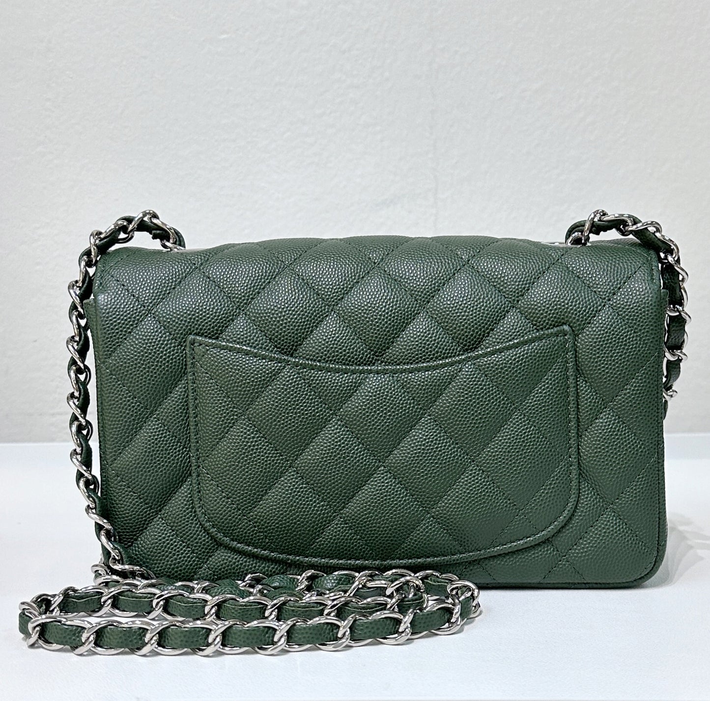 Chanel Caviar Quilted Mini Rectangular Flap Green