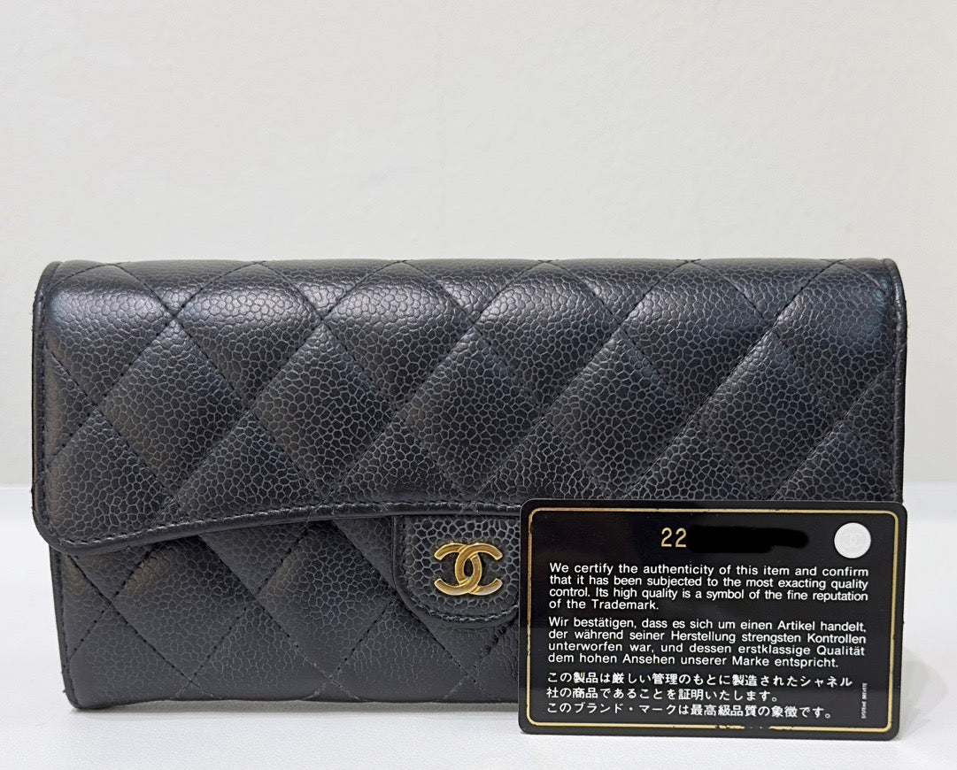 Chanel Classic Flap Long Wallet in GHW