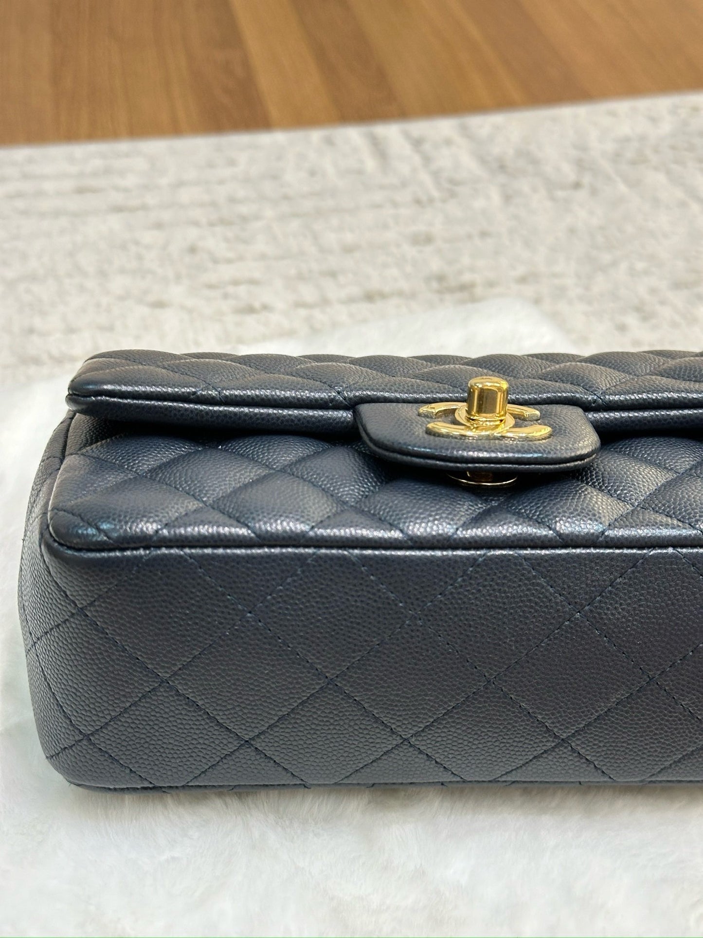 Chanel Mini Rectangular Caviar Navy Blue GHW