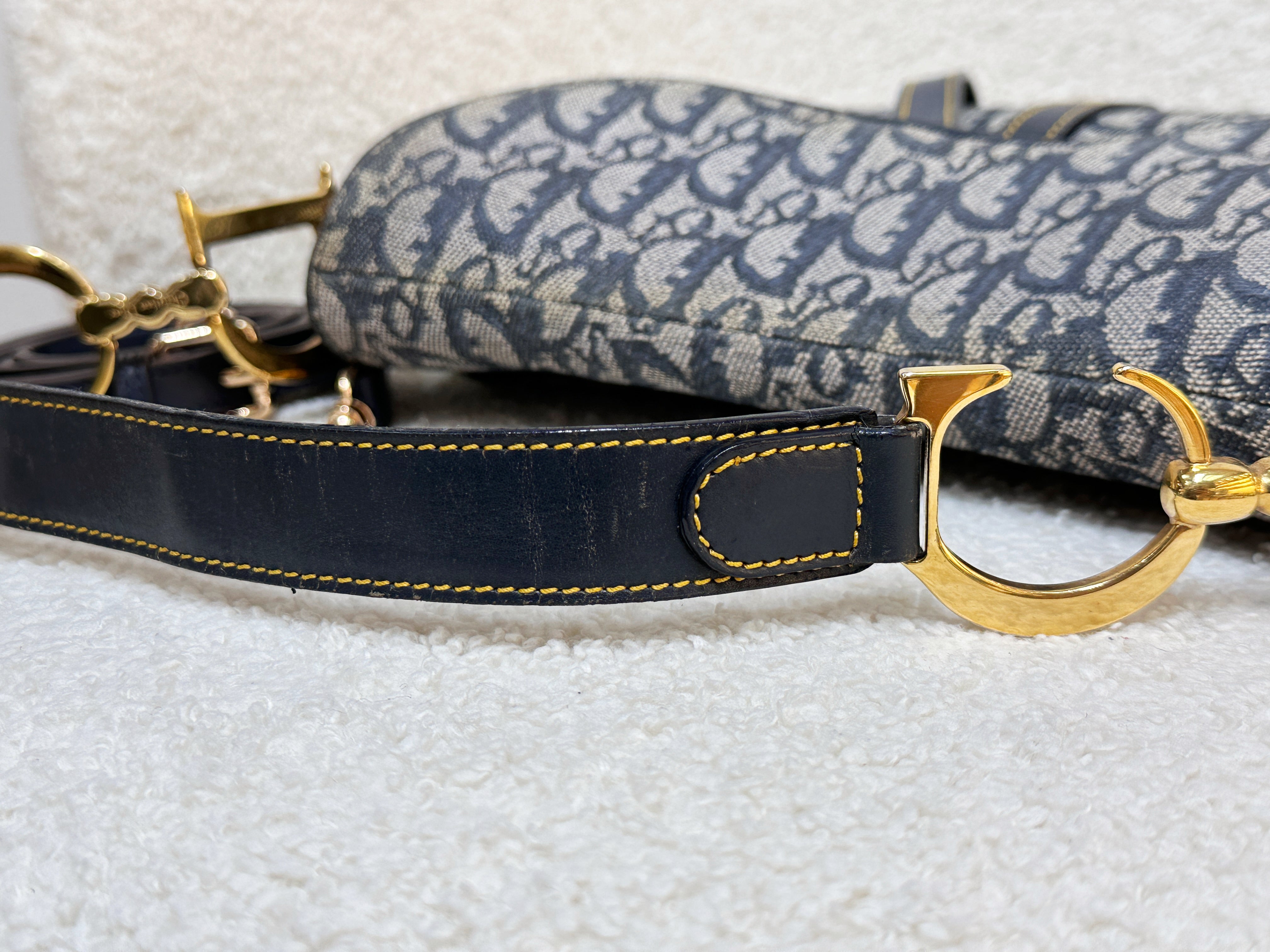 Christian Dior Double Saddle Canvas Navy blue 2001 year