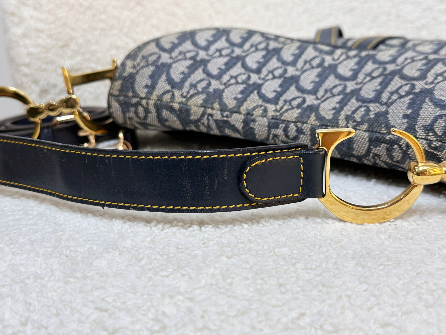 Christian Dior Double Saddle Canvas Navy blue 2001 year