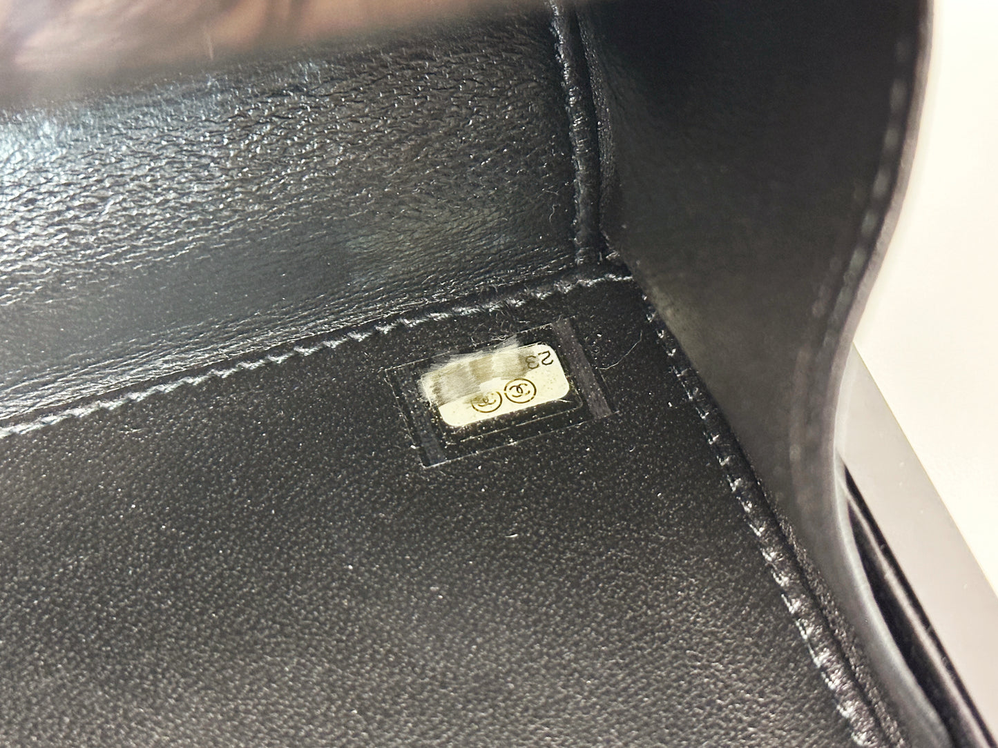 Chanel Plexiglass Gift Box Clutch Black 2327 holo card