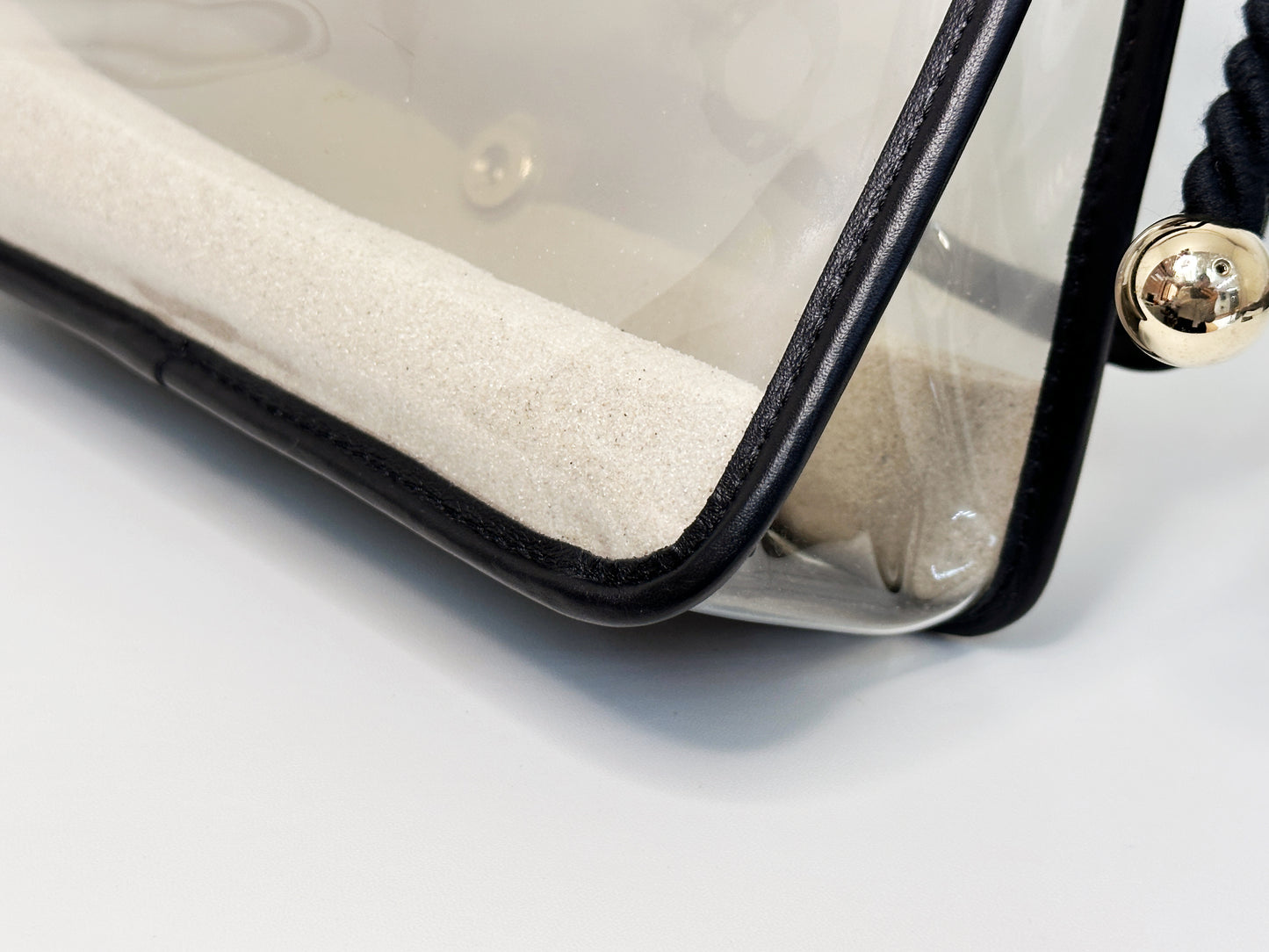 Chanel Medium Lambskin CoCo Sand PVC Sand By The Sea Flap With Pearl Strap Black 274 holo card