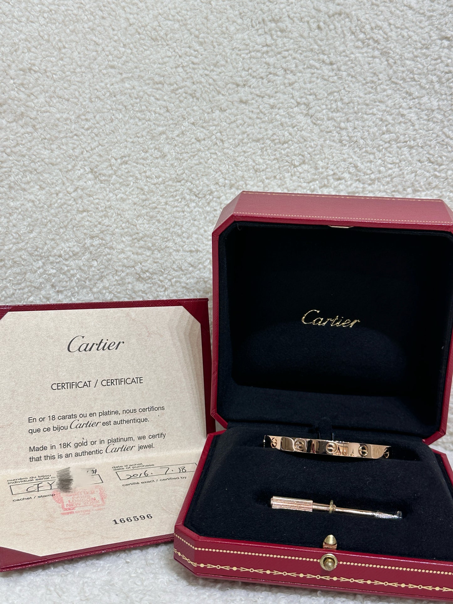 Cartier Love Bracelet Classic Model 18K Yellow Gold CFY XXX