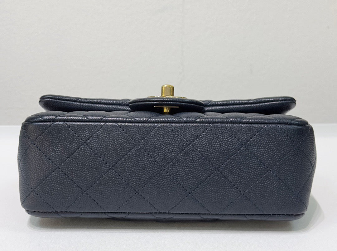 Chanel Mini Rectangular Caviar Navy Blue GHW