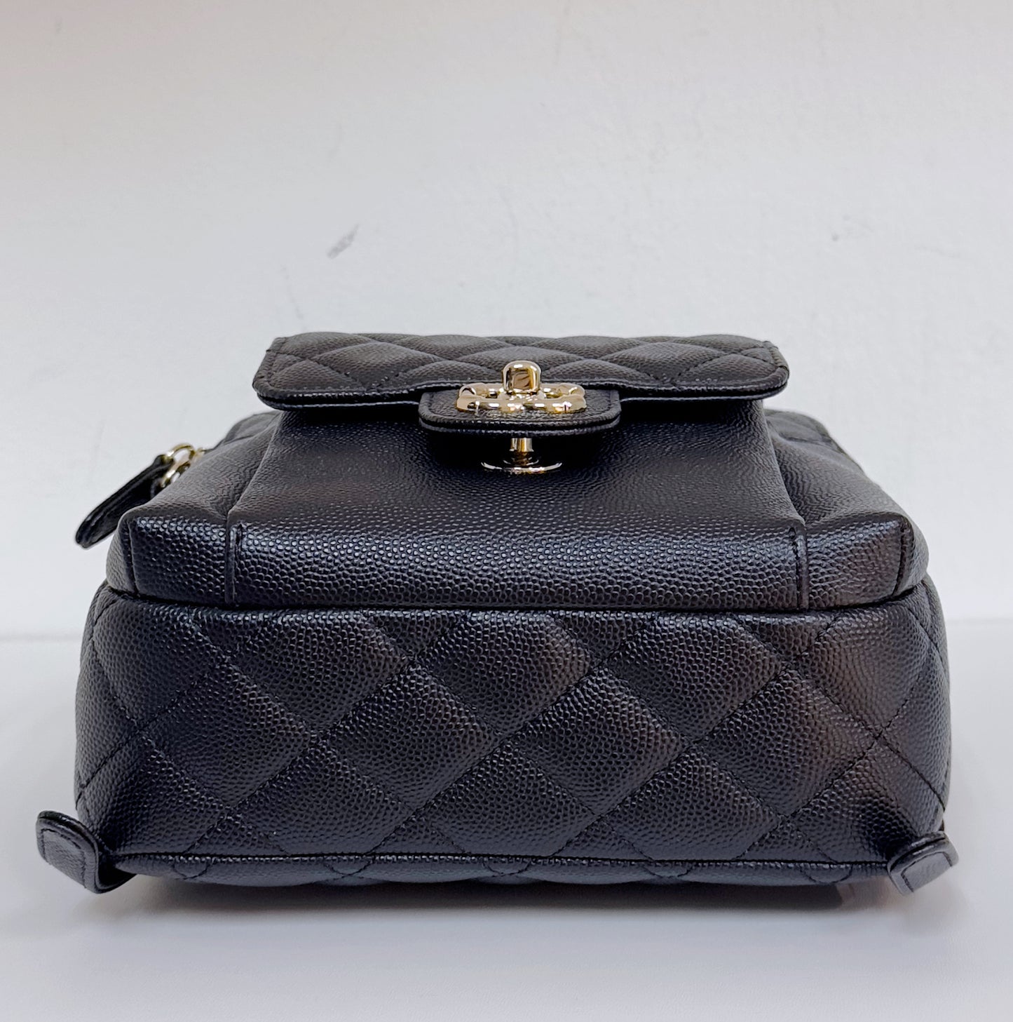 Chanel CC Day Backpack Quilted Caviar Mini Black 2687 holo card