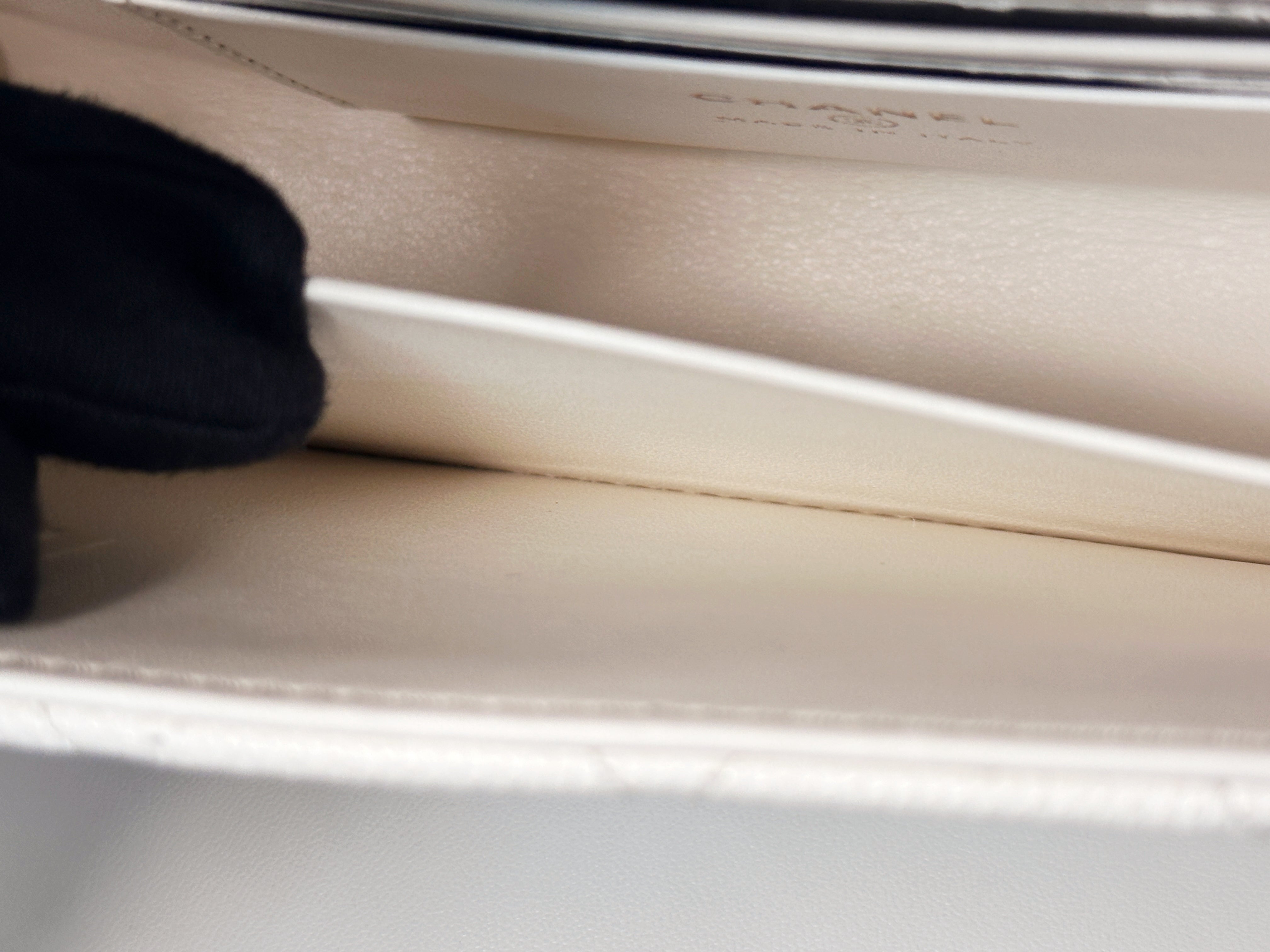 Chanel 23P Top Handle Kelly Clutch with Chain in White Caviar GHW