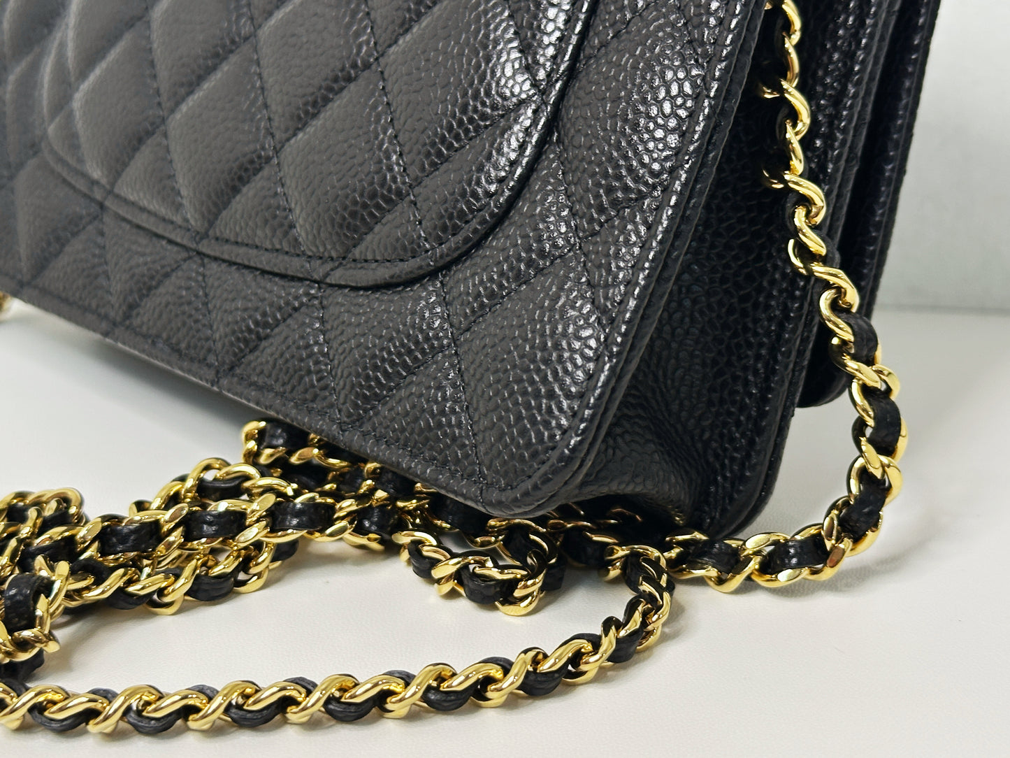Chanel Classic Wallet on Chain Caviar Black GHW TJ8P microchip
