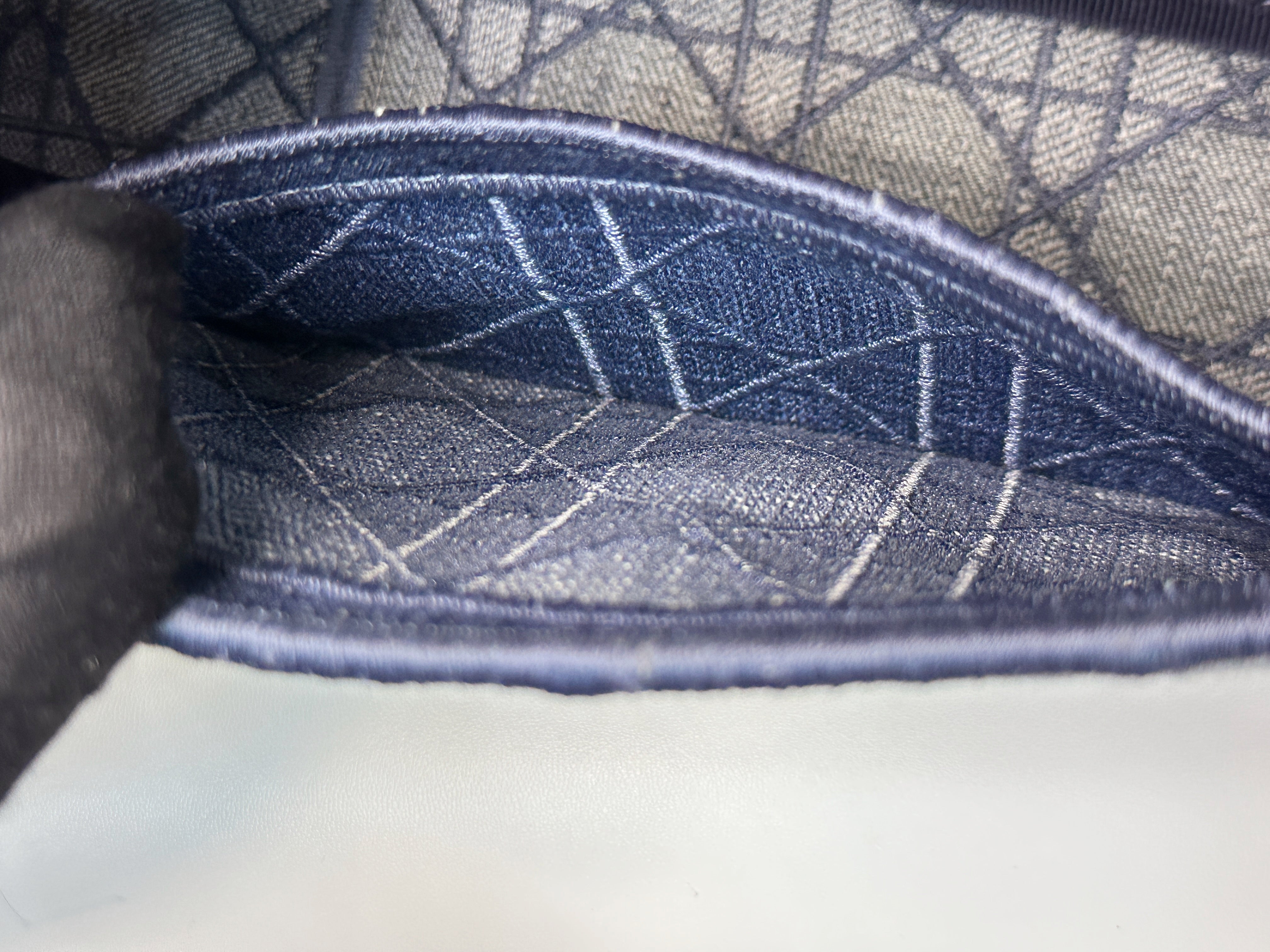 Christian Dior Denim Cannage Small Caro Bag Blue