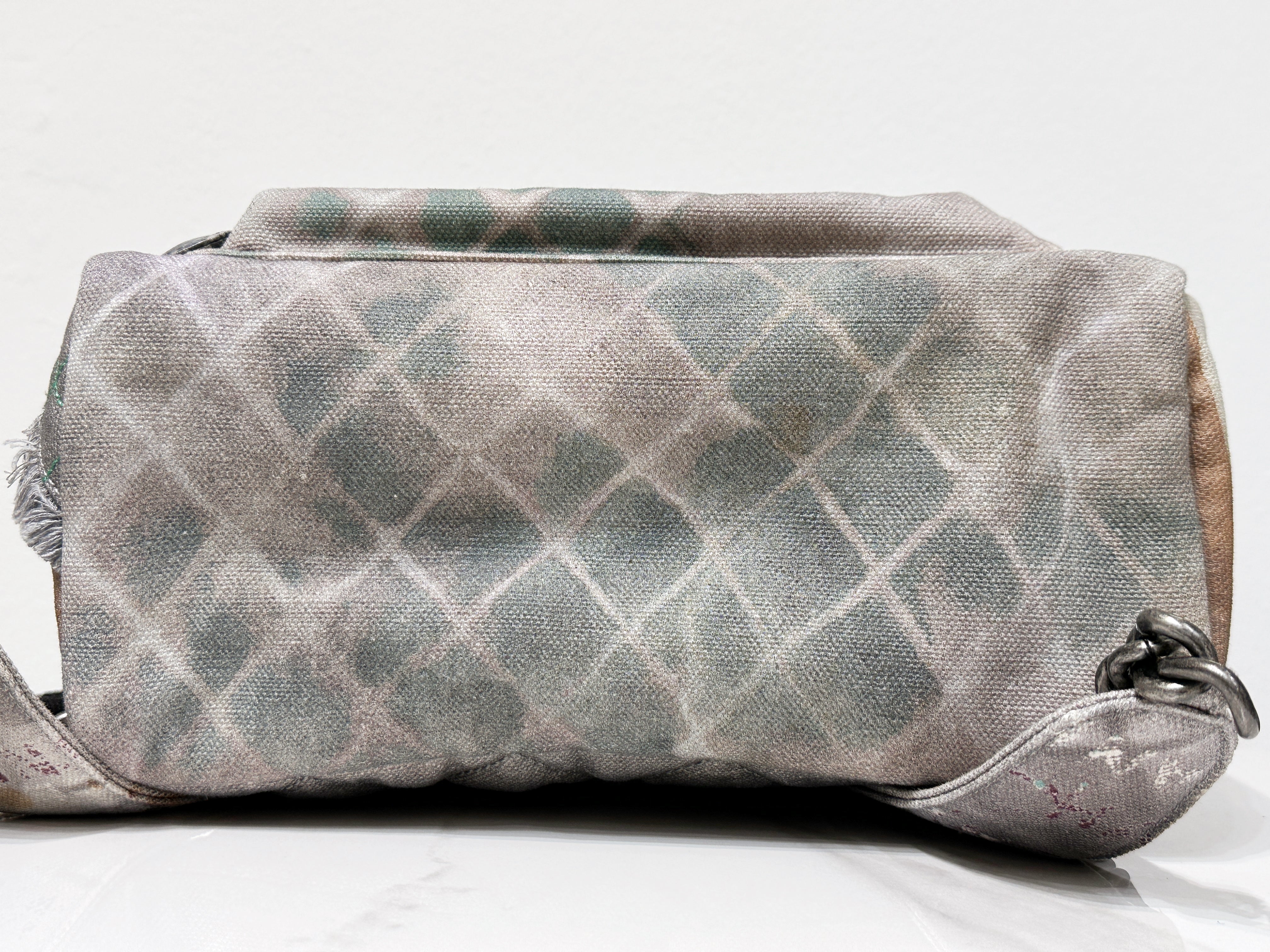 Preloved authentic Chanel Graffiti Printed Canvas Medium Backpack Grey