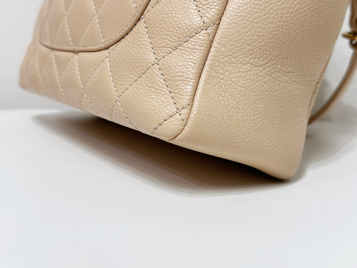 Chanel Caviar Quilted Petit Shopping Tote PST Beige GHW 1551 holo