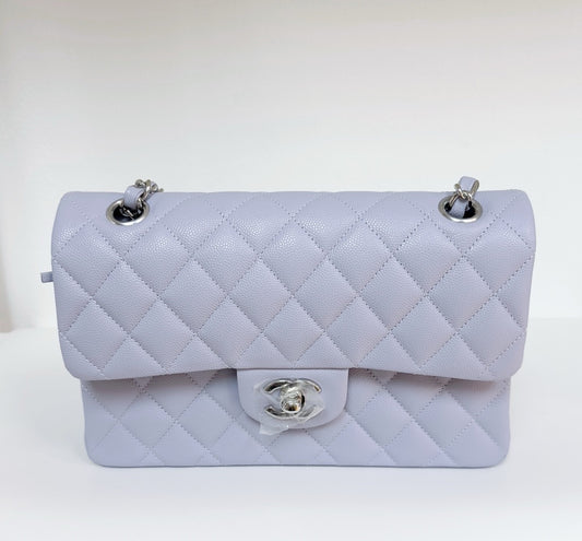 Chanel Small Caviar Quilted Double Flap Lavender 21K SHW