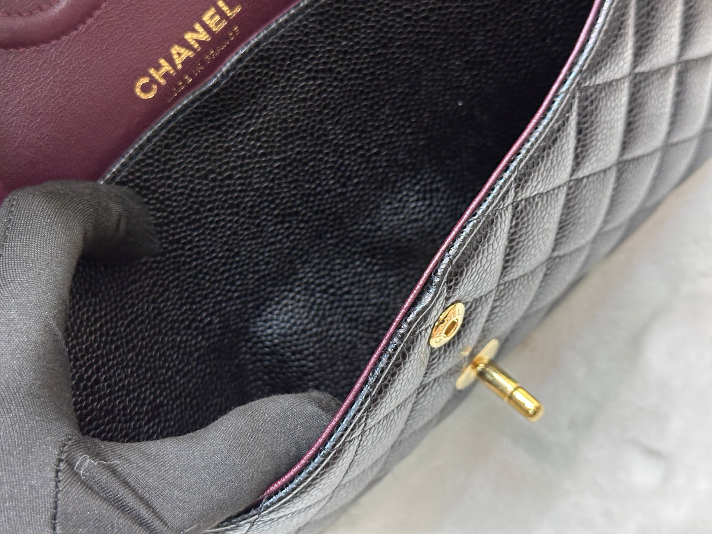 Chanel Medium Caviar Double Flap Black Bag GHW