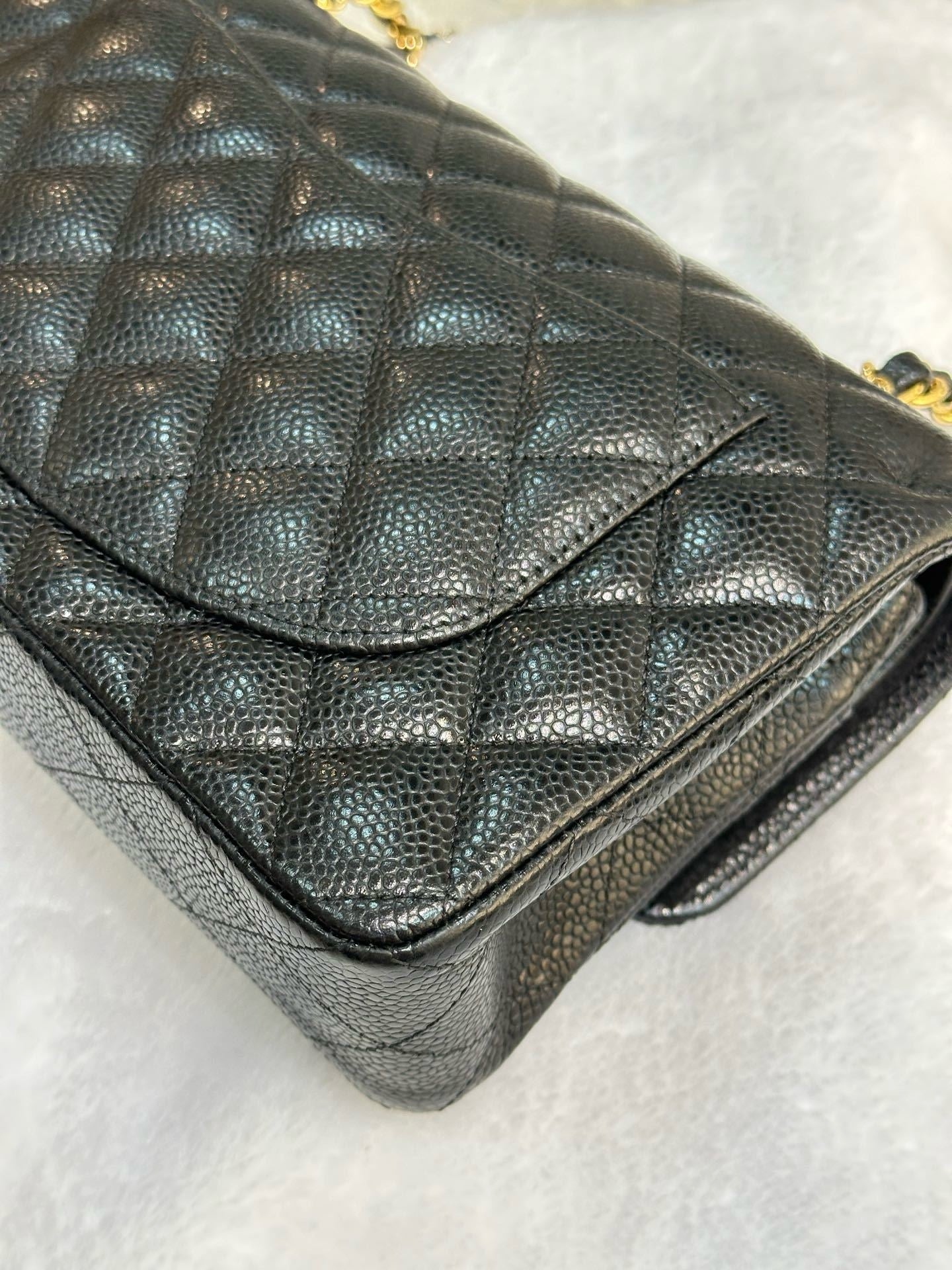 Chanel Small Classic Quilted Caviar Double Flap Bag Black