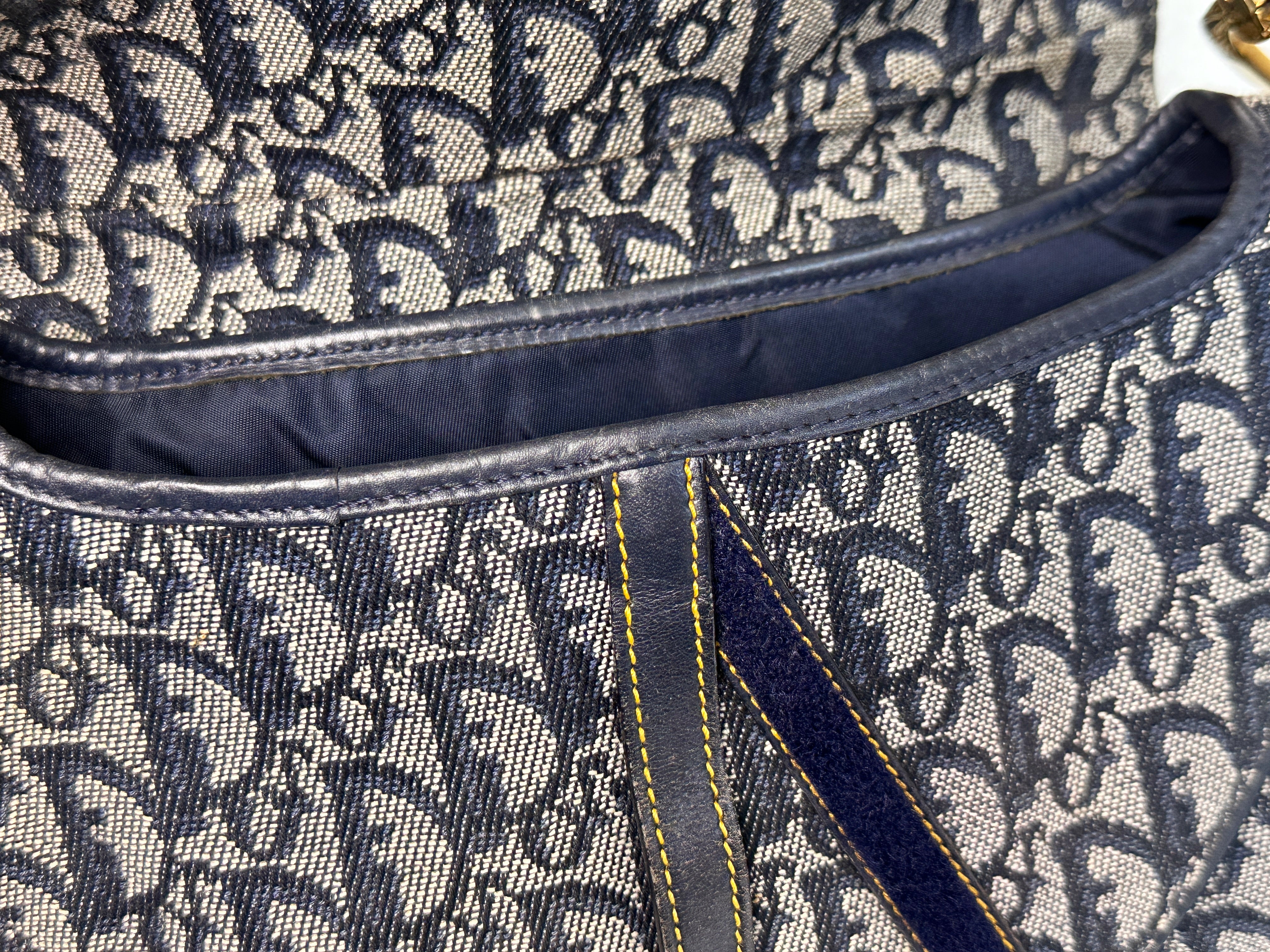 Christian Dior Double Saddle Canvas Navy blue 2001 year