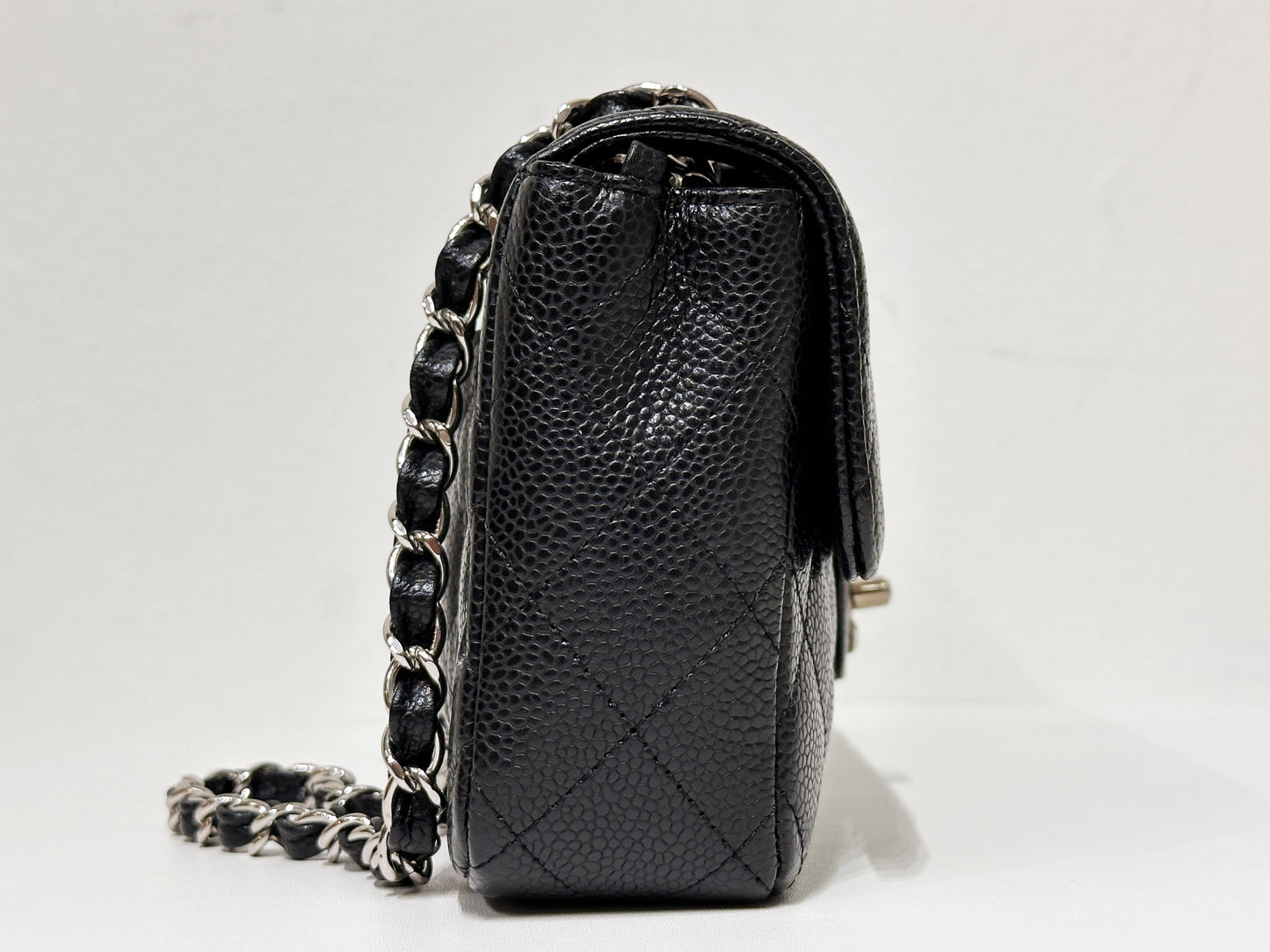 Chanel Caviar East West Flap Bag Black SHW 1172 holo card