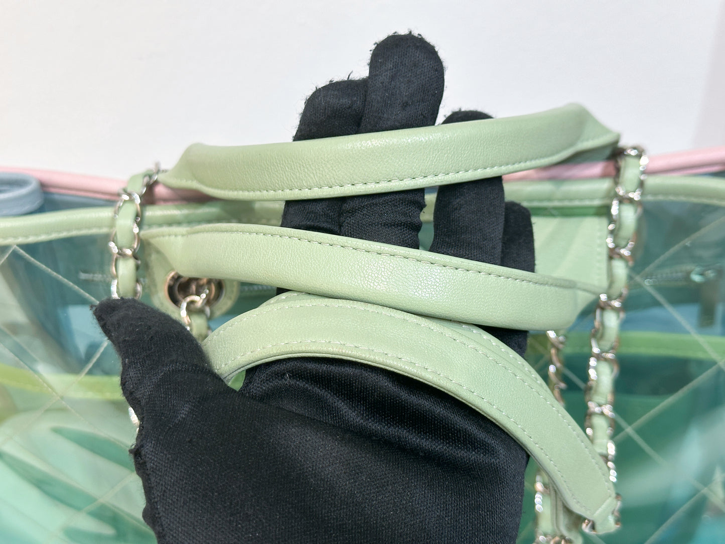 Chanel Coco Splash Bag Green/Pink/Blue 2584 holo card