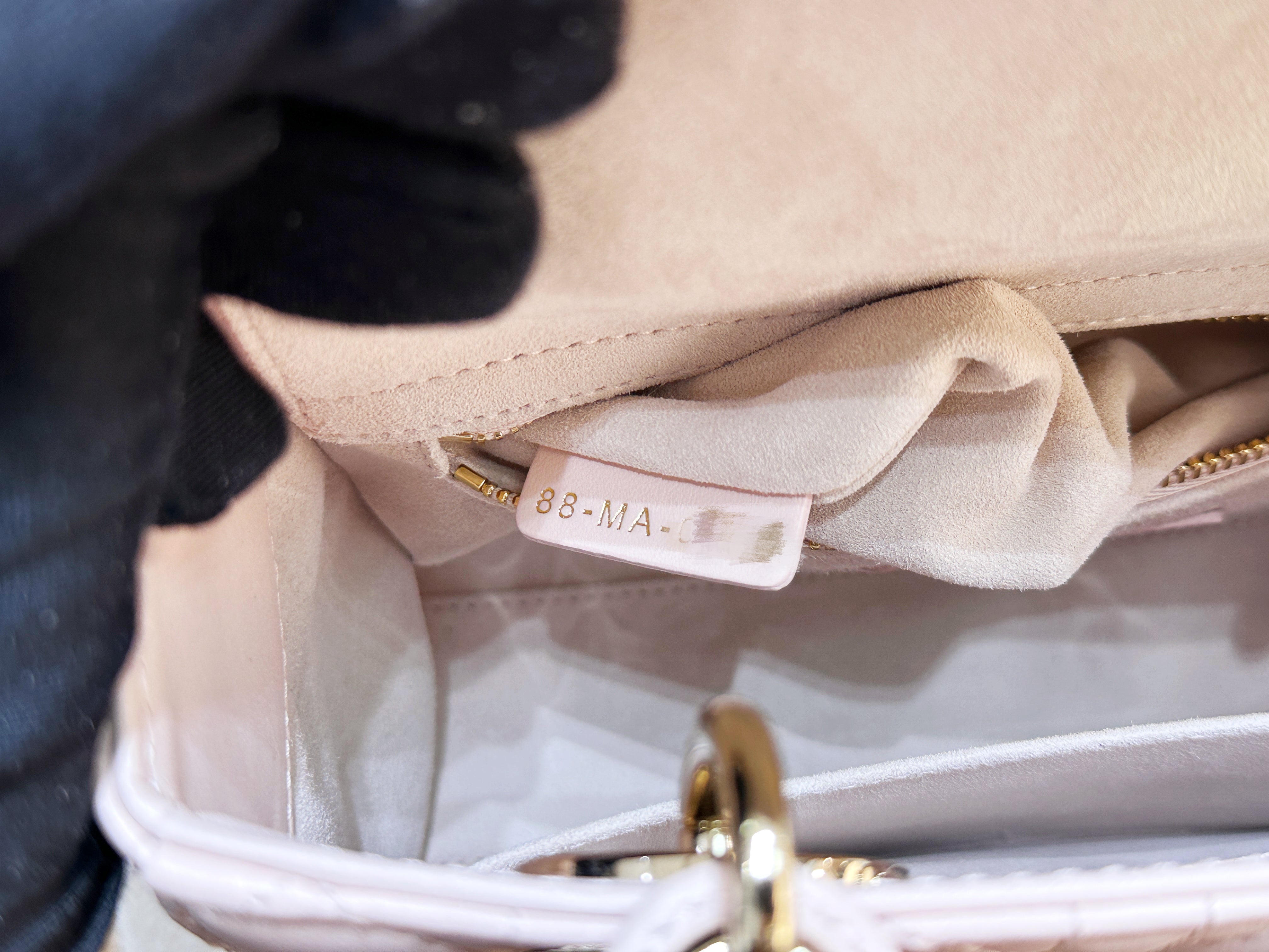 Christian Dior Small Lady Dior My ABCDior Bag Powder Pink Cannage Lambskin