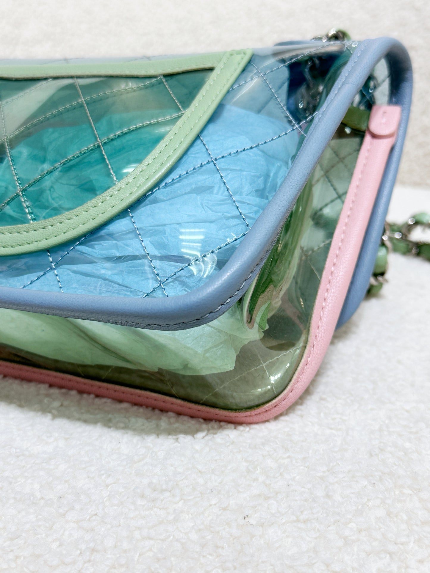 Chanel Coco Splash PVC Medium Flap Bag Blue/Green/Pink 2562 holo