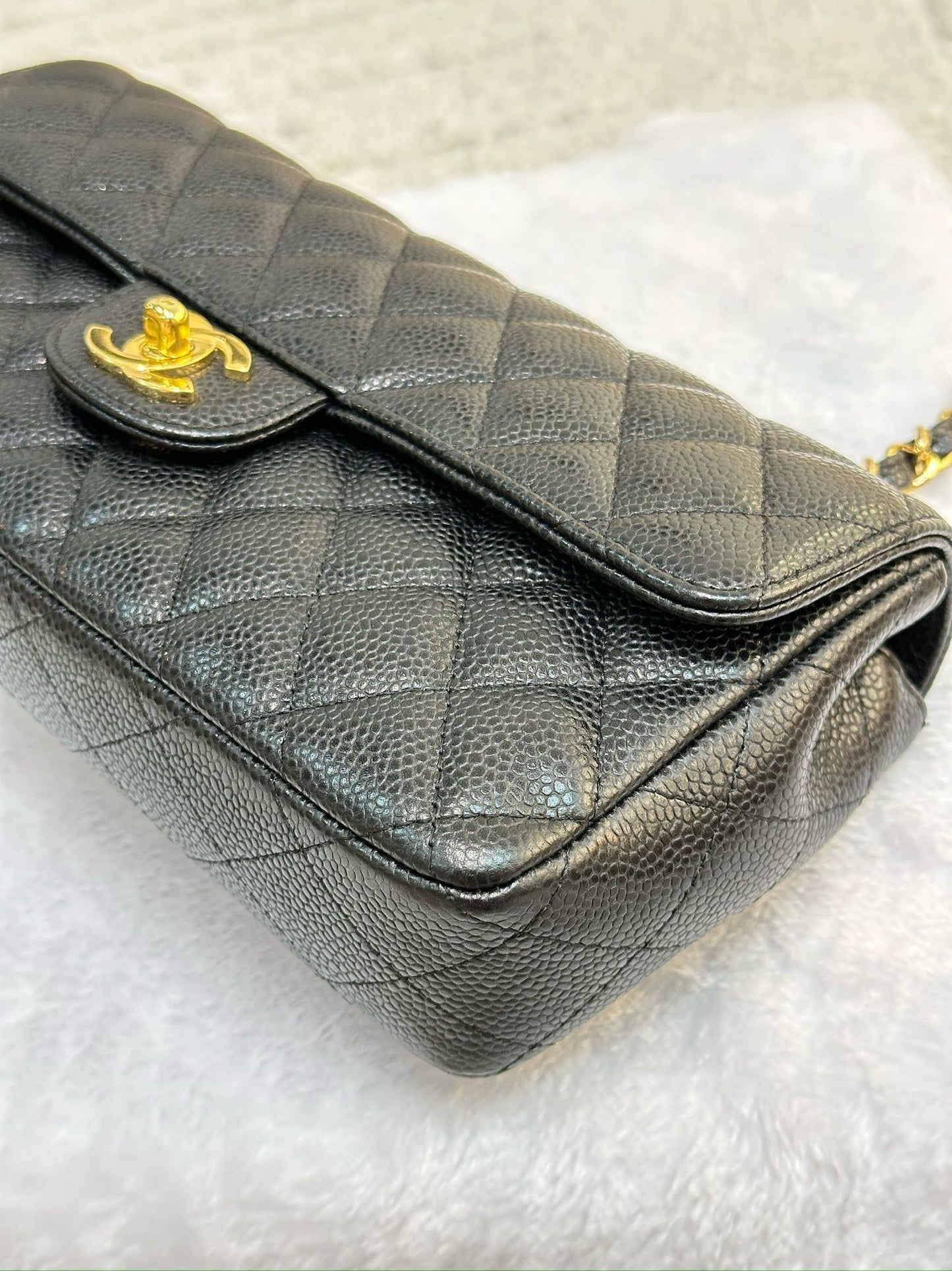 Chanel Caviar East West Flap Bag Black GHW