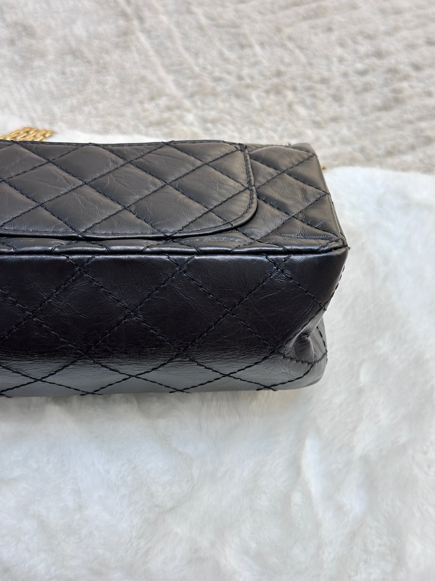 Chanel Aged Calfskin Lucky Charms 2.55 Reissue 224 Flap Black GHW