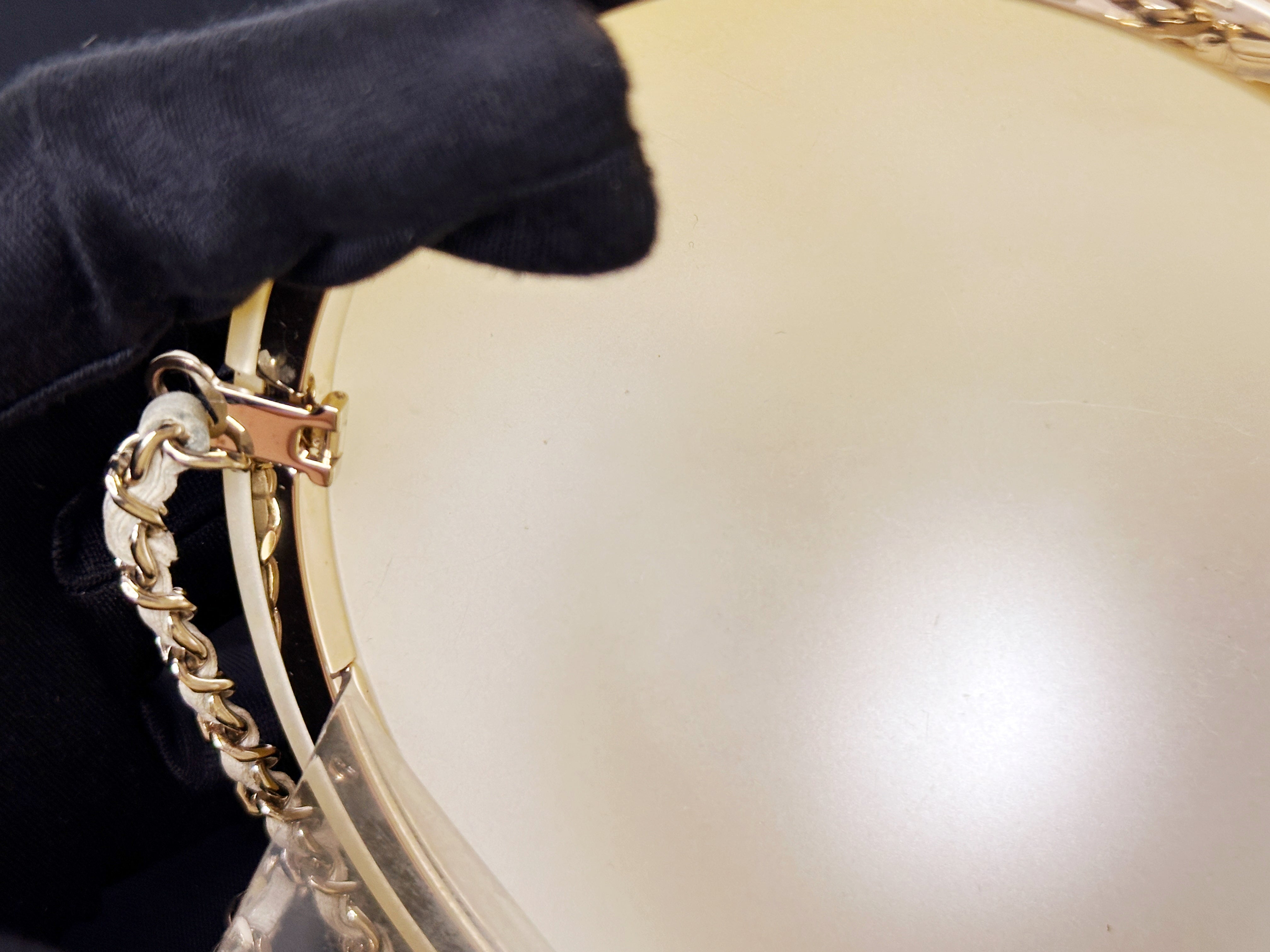 Chanel 15C Round Pearl Plexiglass Minaudiere