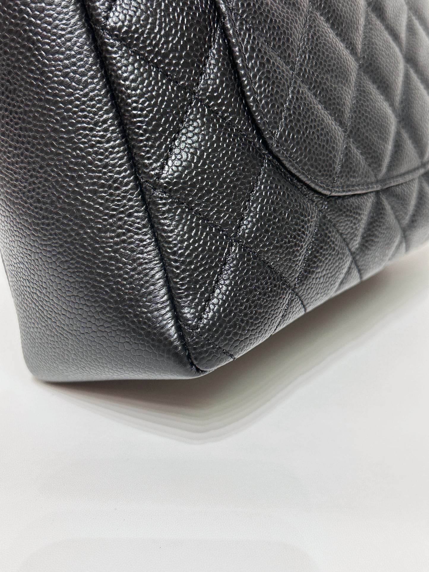 Chanel Caviar Quilted Petit Shopping Tote PST Black GHW 1608 holo card