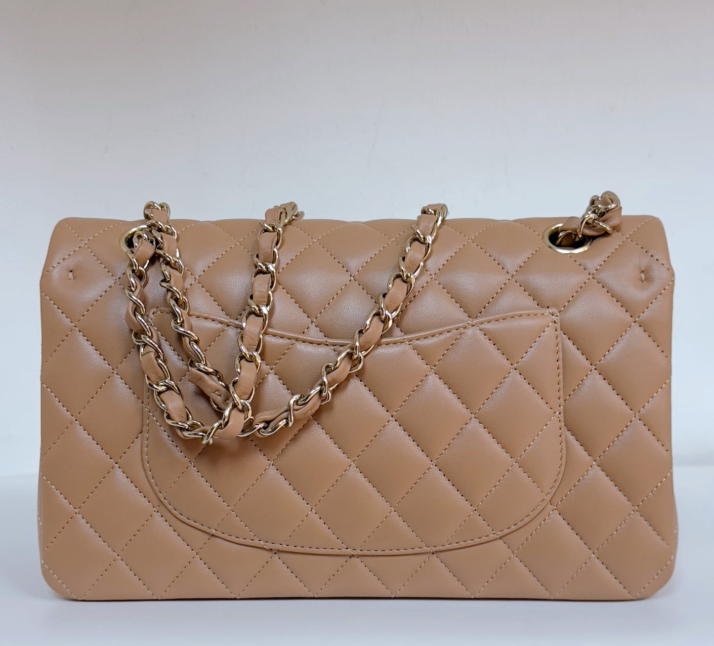 Chanel Medium Lambskin Classic Double Flap Bag 21P Caramel LGHW 3091 holo card