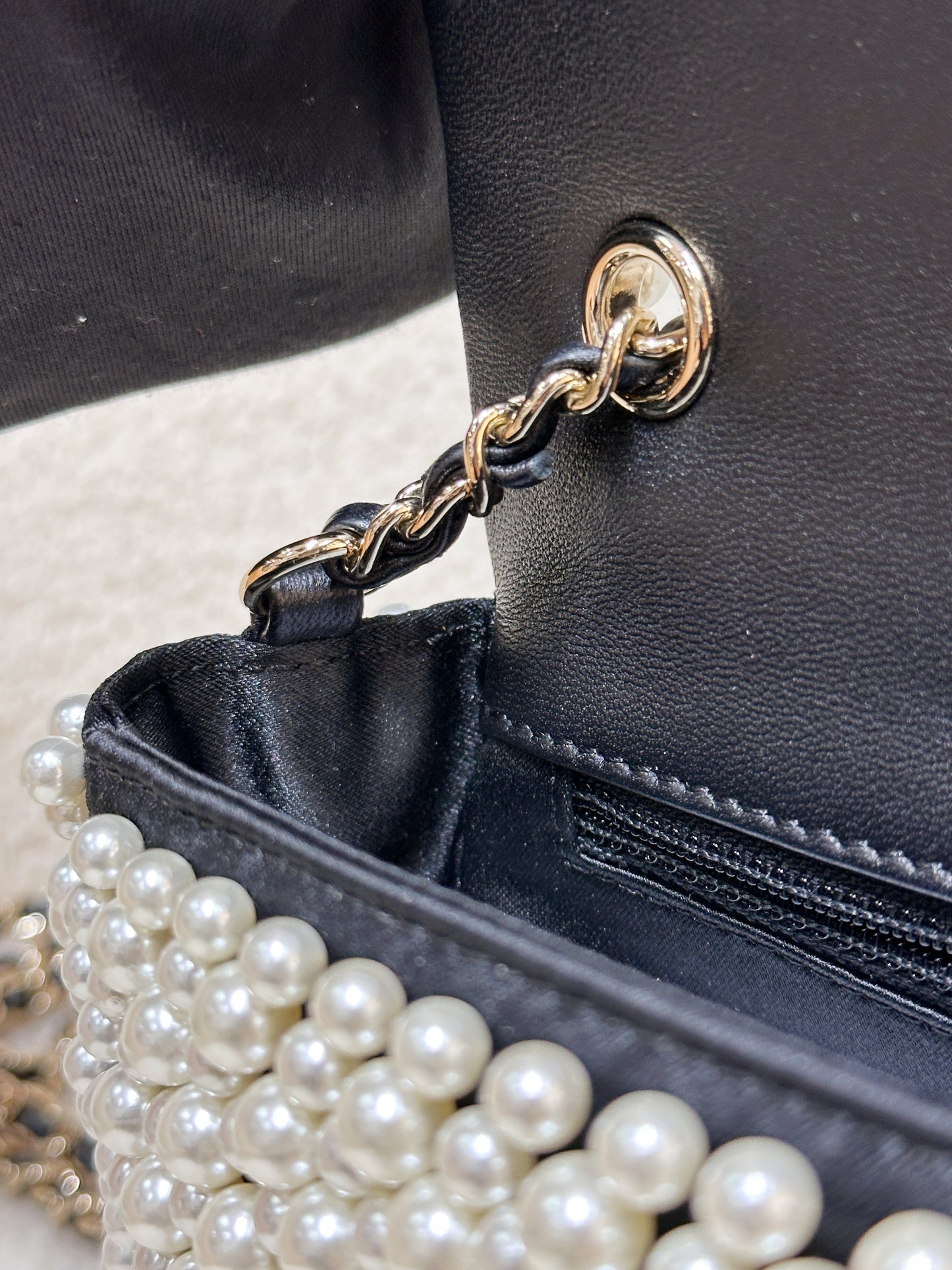 Chanel 19S Pearl On Flap Mini Rectangular Bag LGHW 2750 holo card