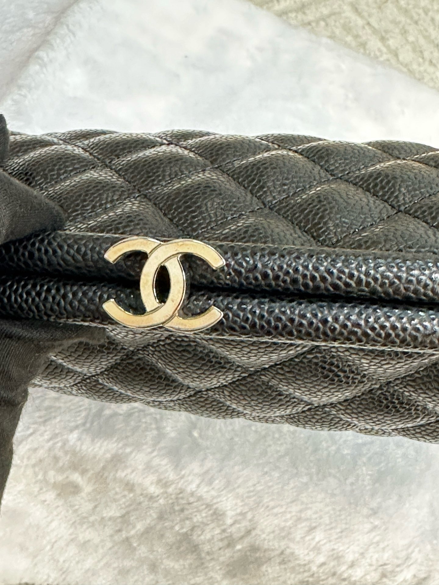 Chanel Quilted Timeless Kisslock Clutch Black Caviar SHW