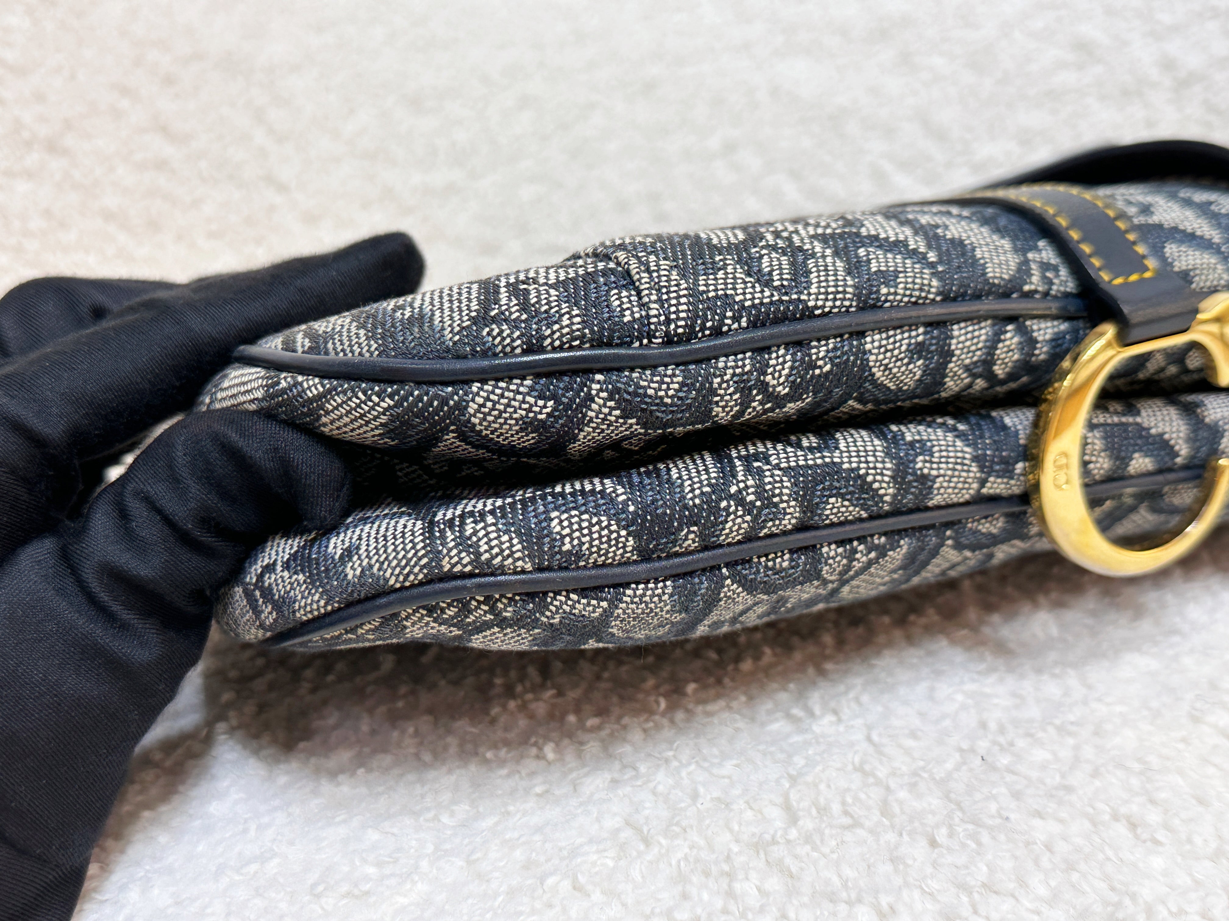 Christian Dior Double Saddle Canvas Navy blue 2001 year