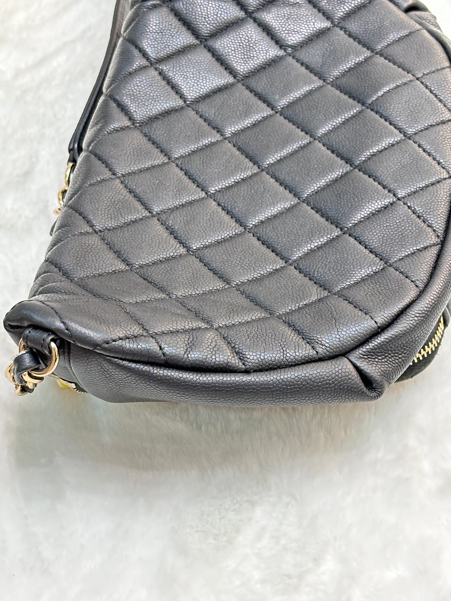 Chanel Black Quilted Caviar Leather Business Affinity Waist Belt Bag