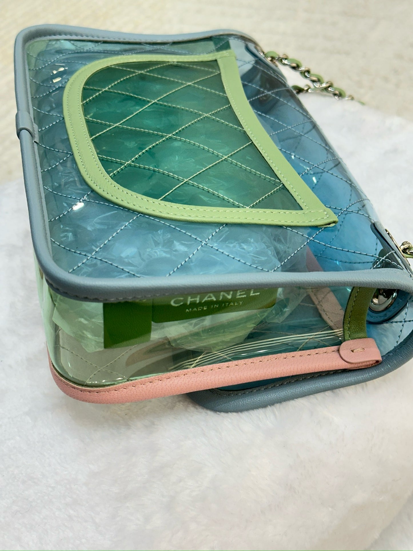 Chanel Medium Coco Splash PVC Flap Bag Blue/Green/Pink SHW