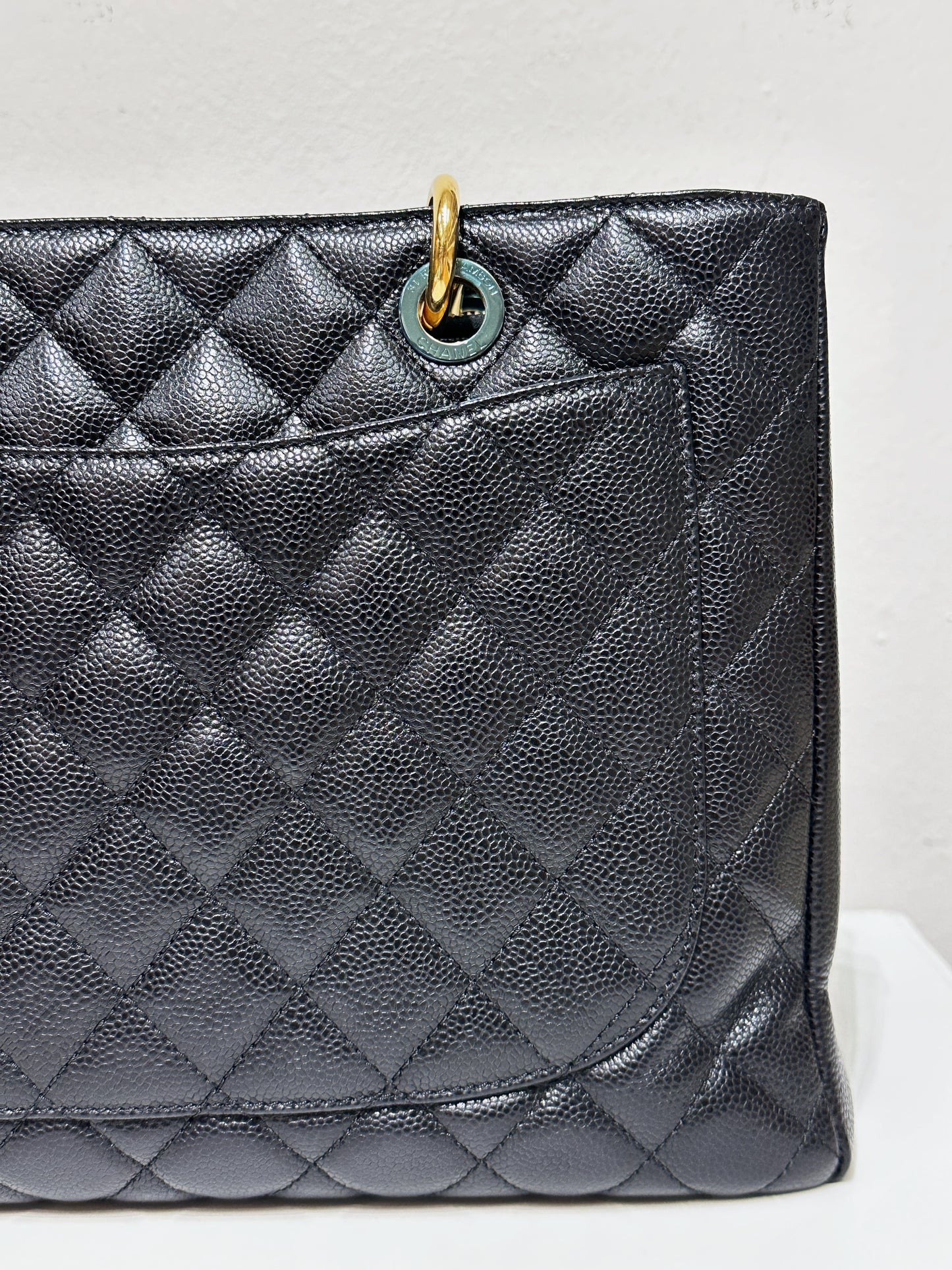 Chanel Caviar Grand Shopping Tote GST Black GHW 2021 holo card