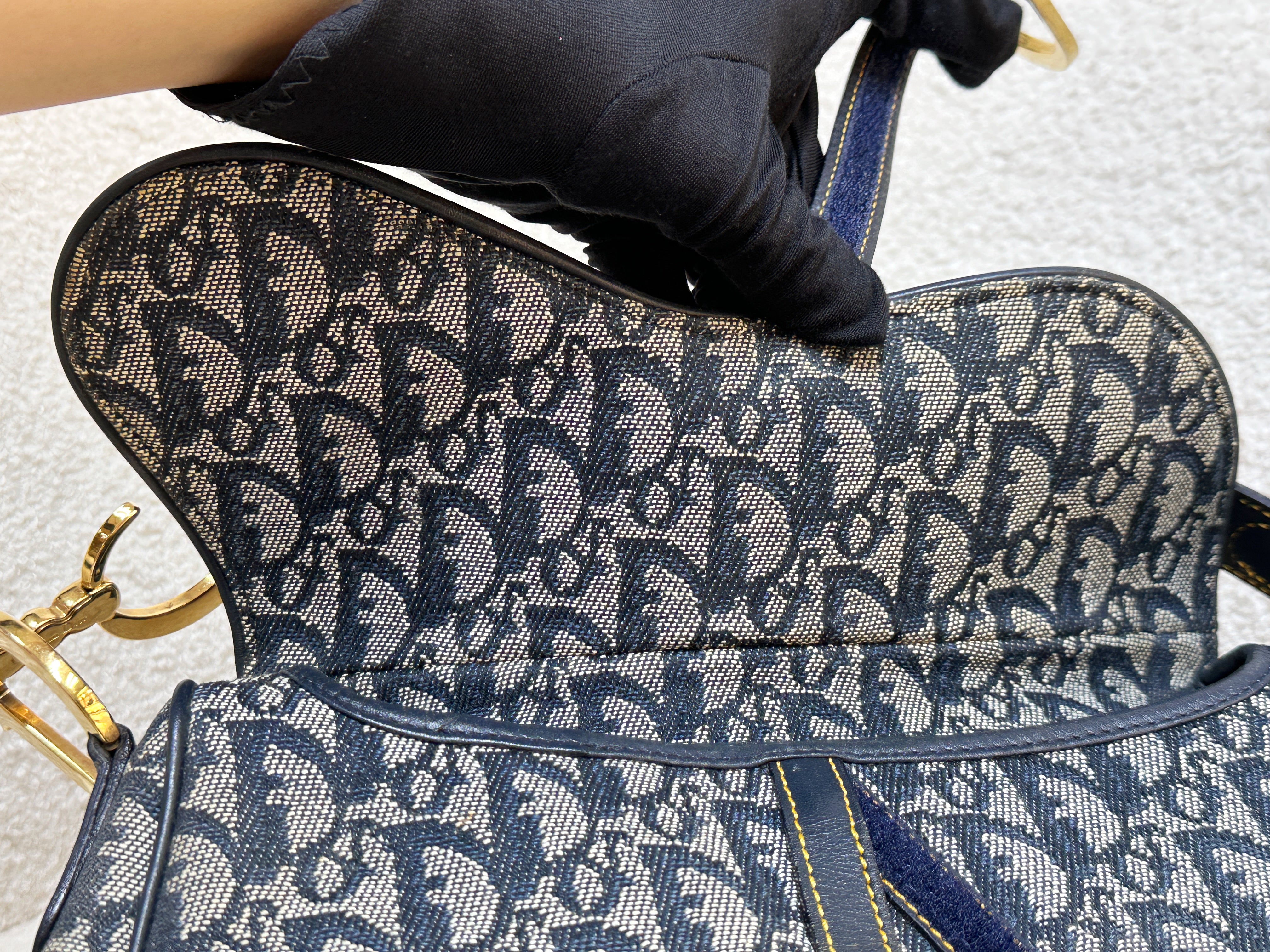 Christian Dior Double Saddle Canvas Navy blue 2001 year